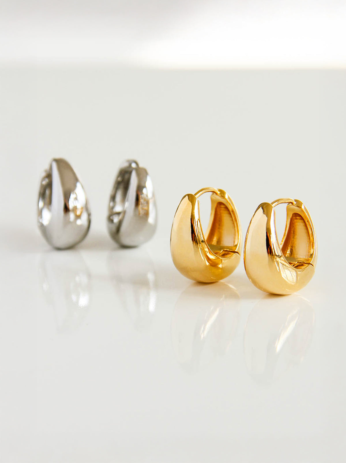 Gold/ Silver Chunky Hoop Earrings