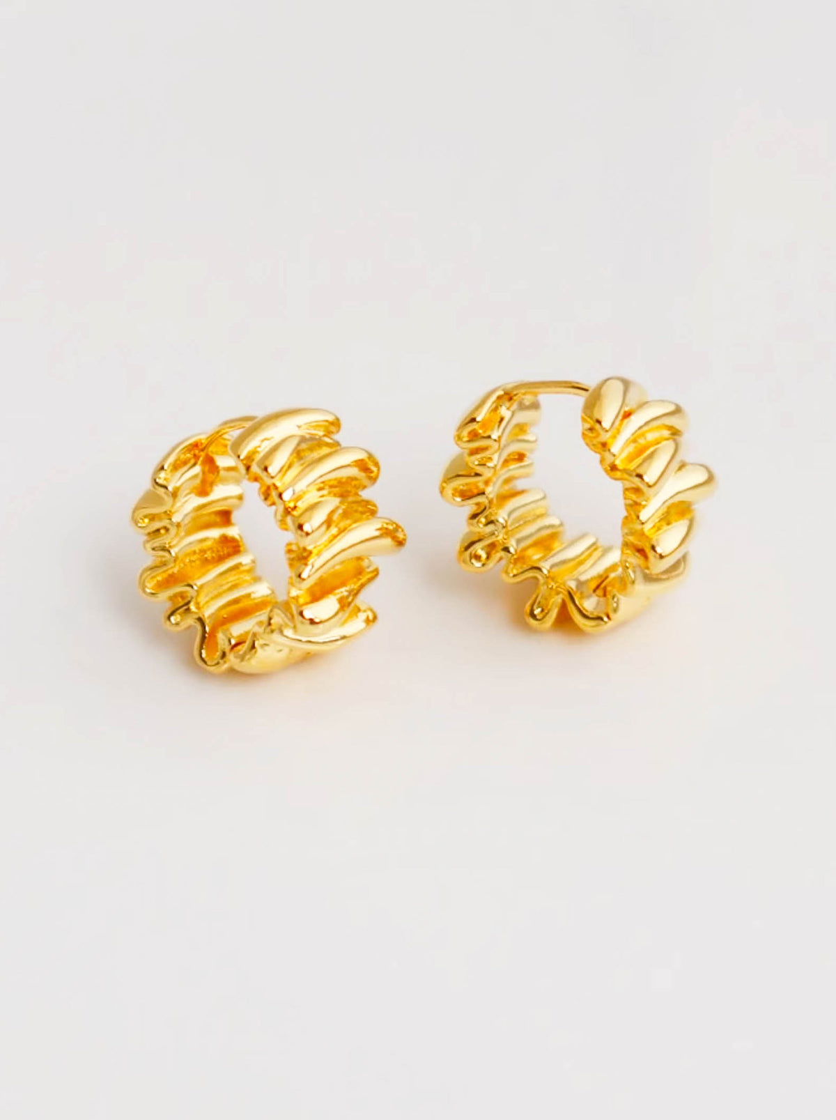 Gold/ Silver Geometric Folded Origami Hoop Earrings