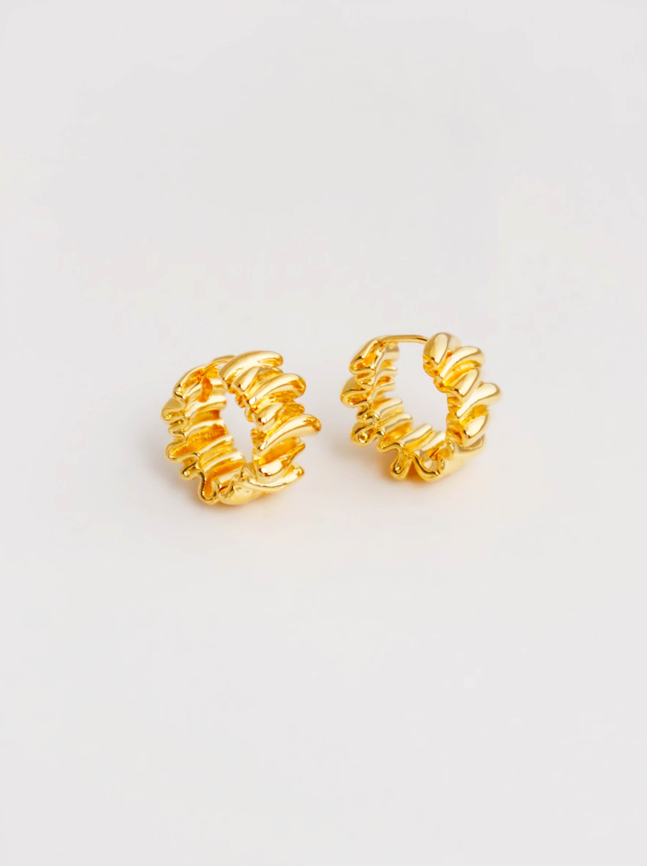 Gold/ Silver Geometric Folded Origami Hoop Earrings