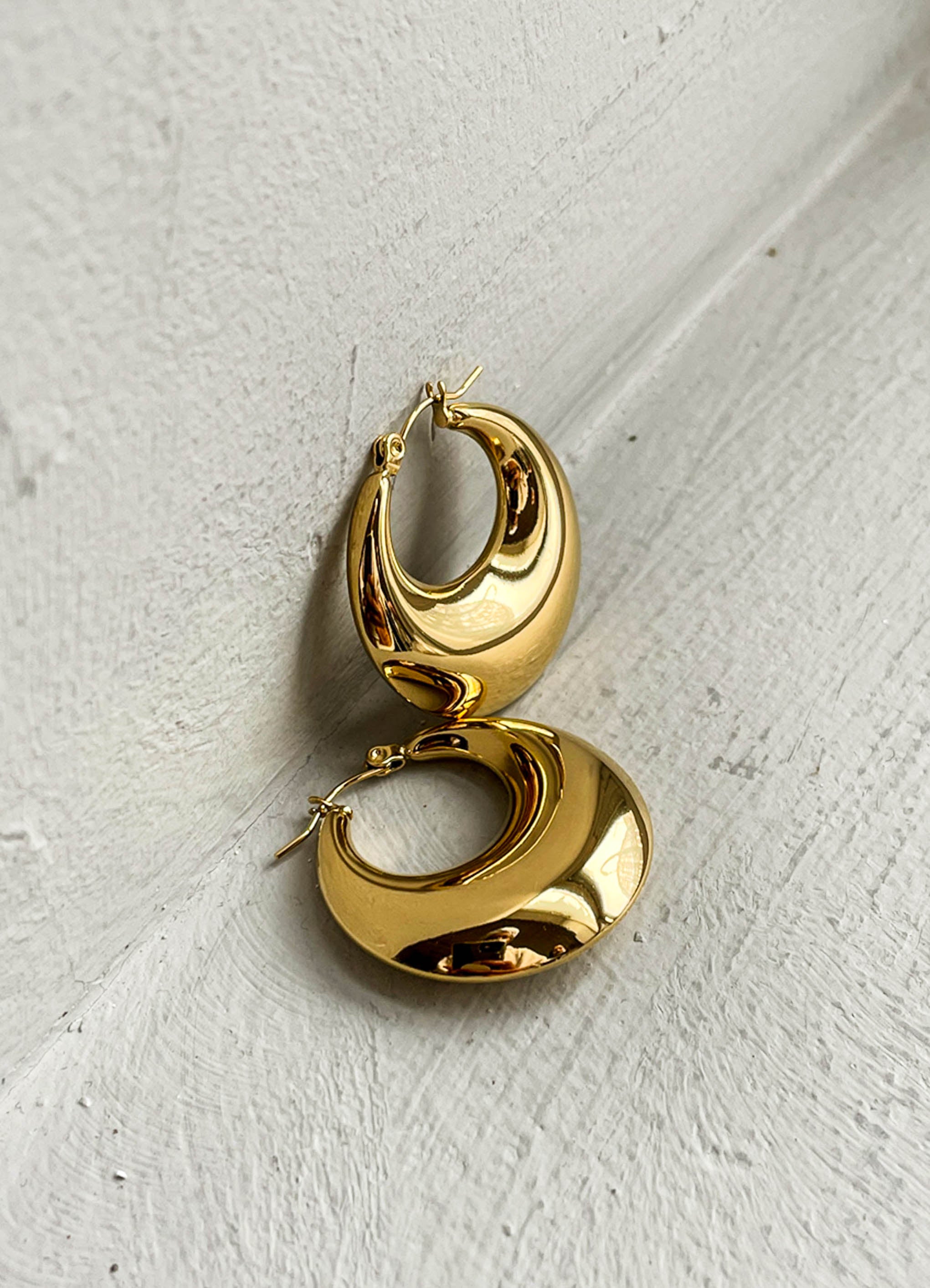 Gold Chunky Hoop Gold Earrings