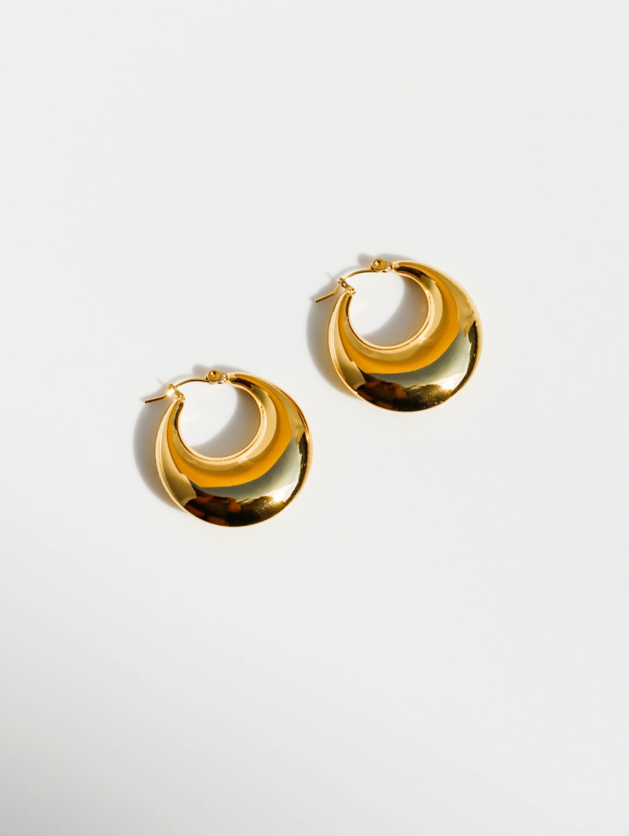 Gold Chunky Hoop Gold Earrings