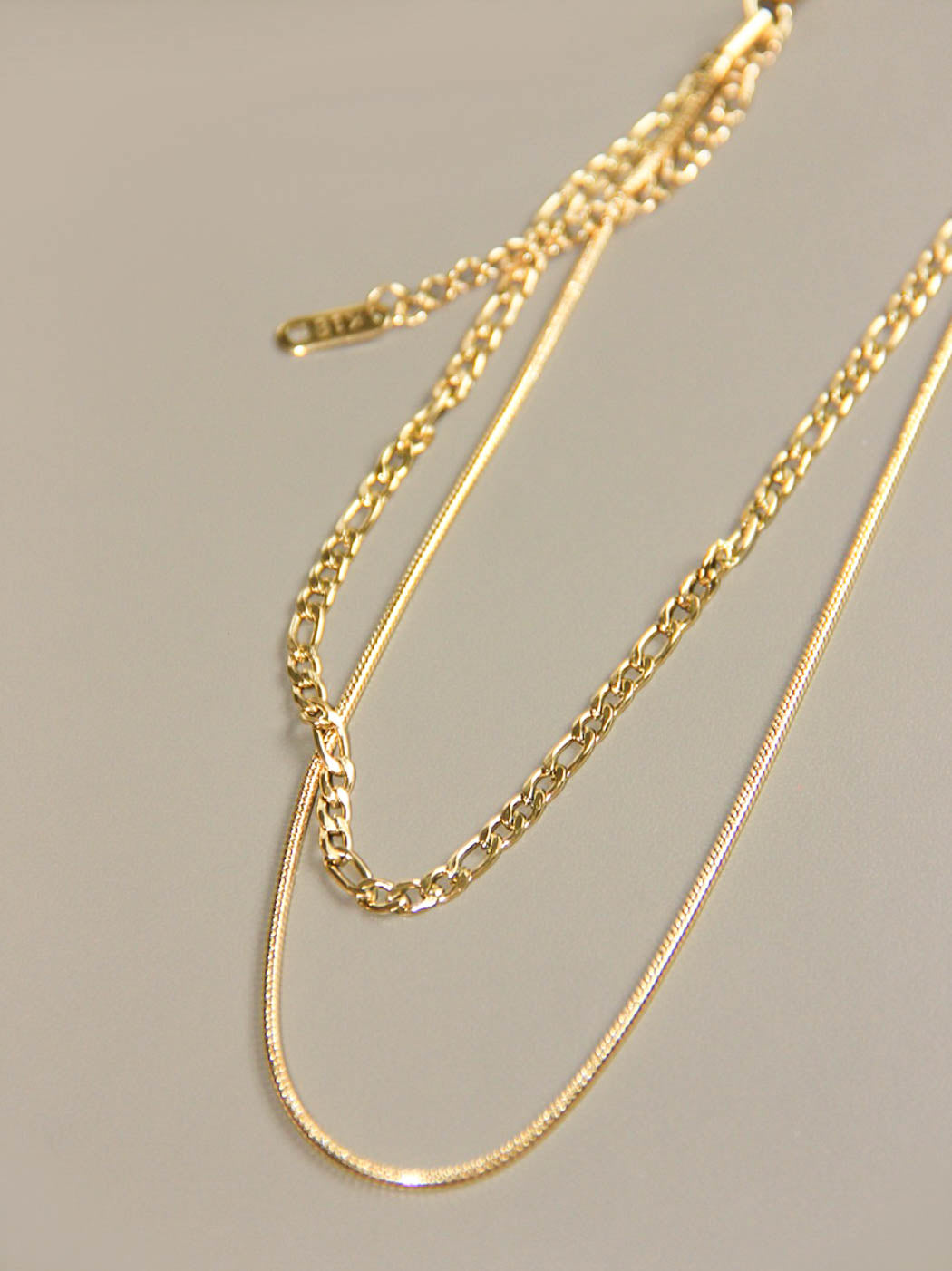 Gold Double Layer Snake Chain Necklace