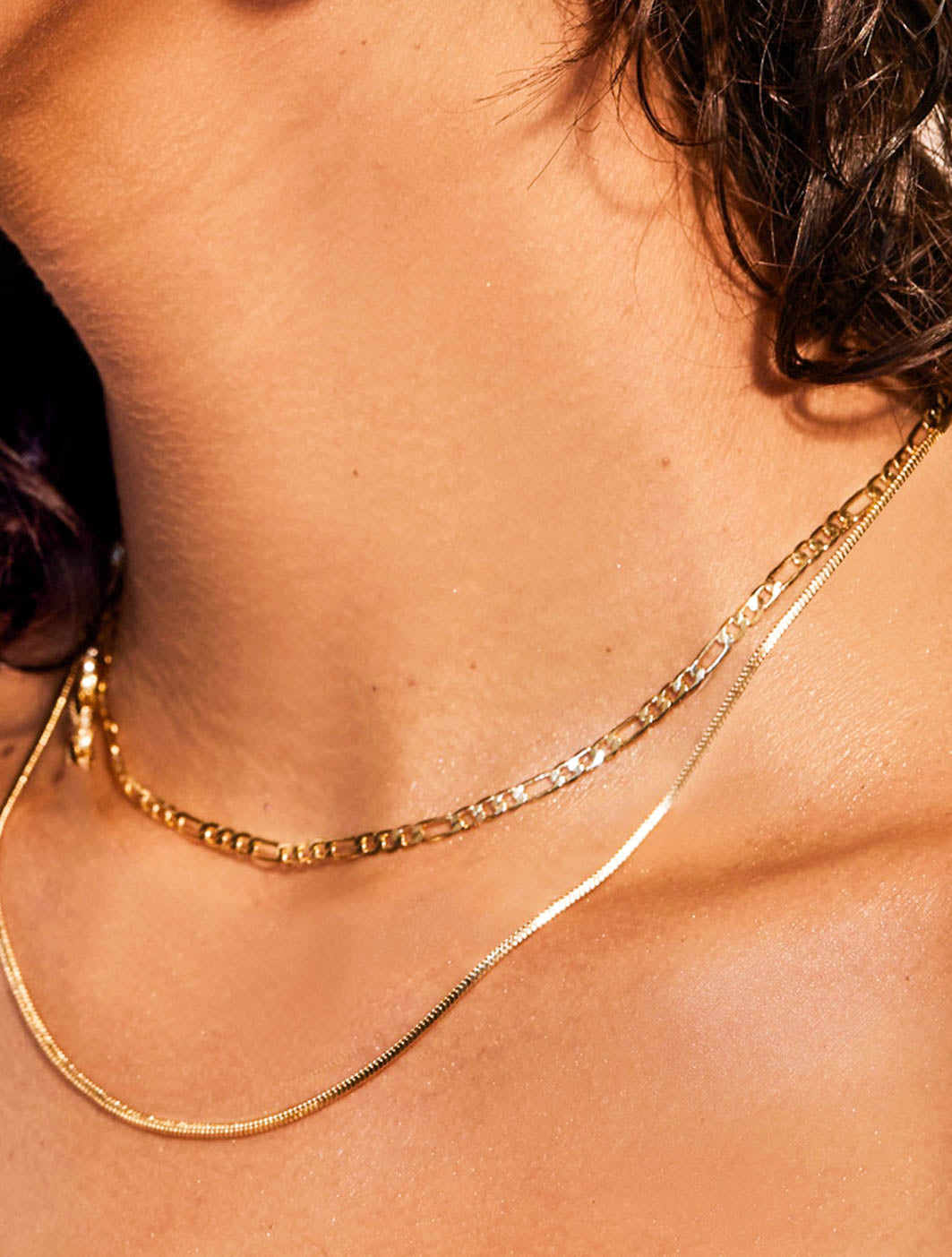 Gold Double Layer Snake Chain Necklace