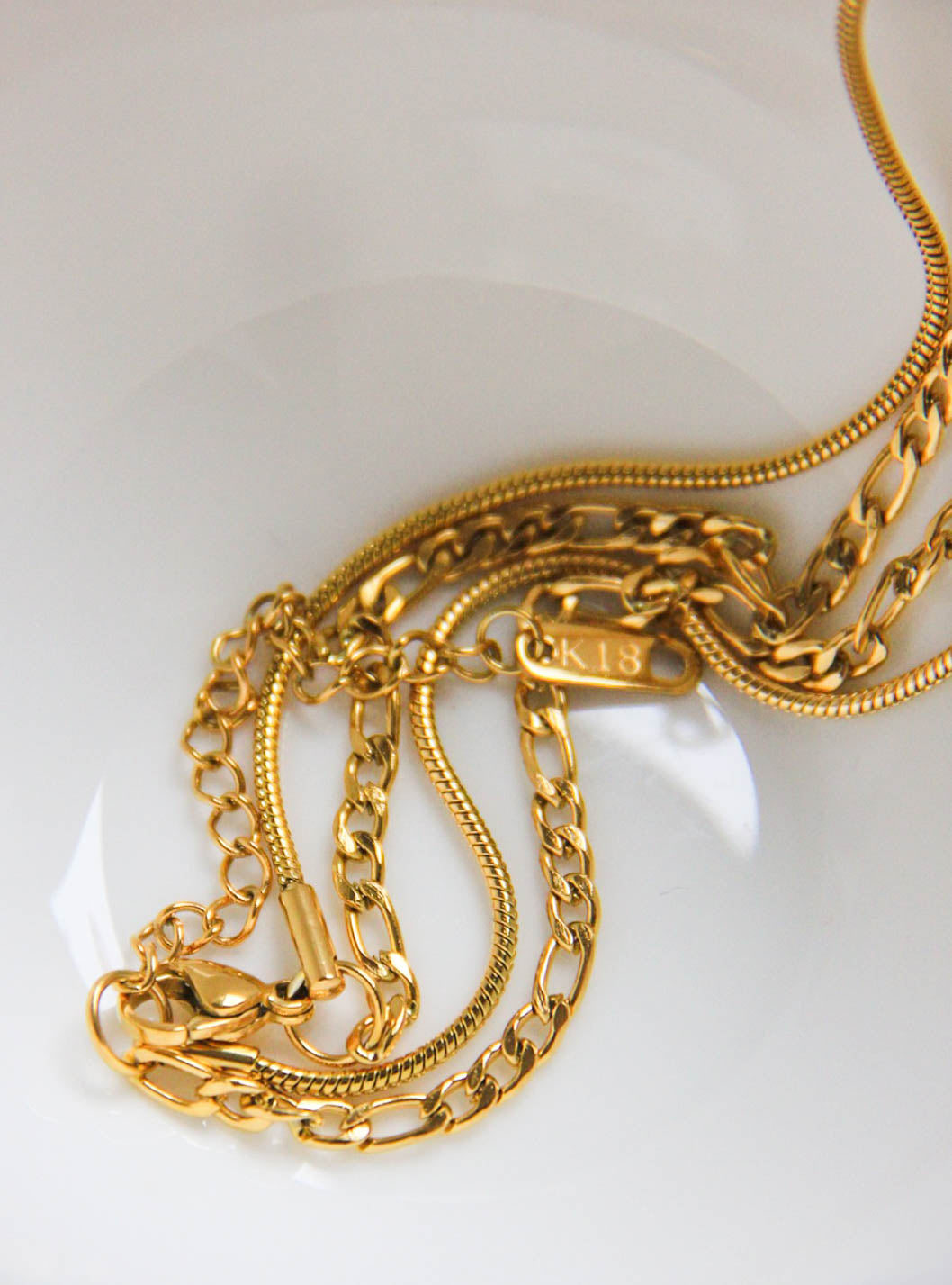 Gold Double Layer Snake Chain Necklace