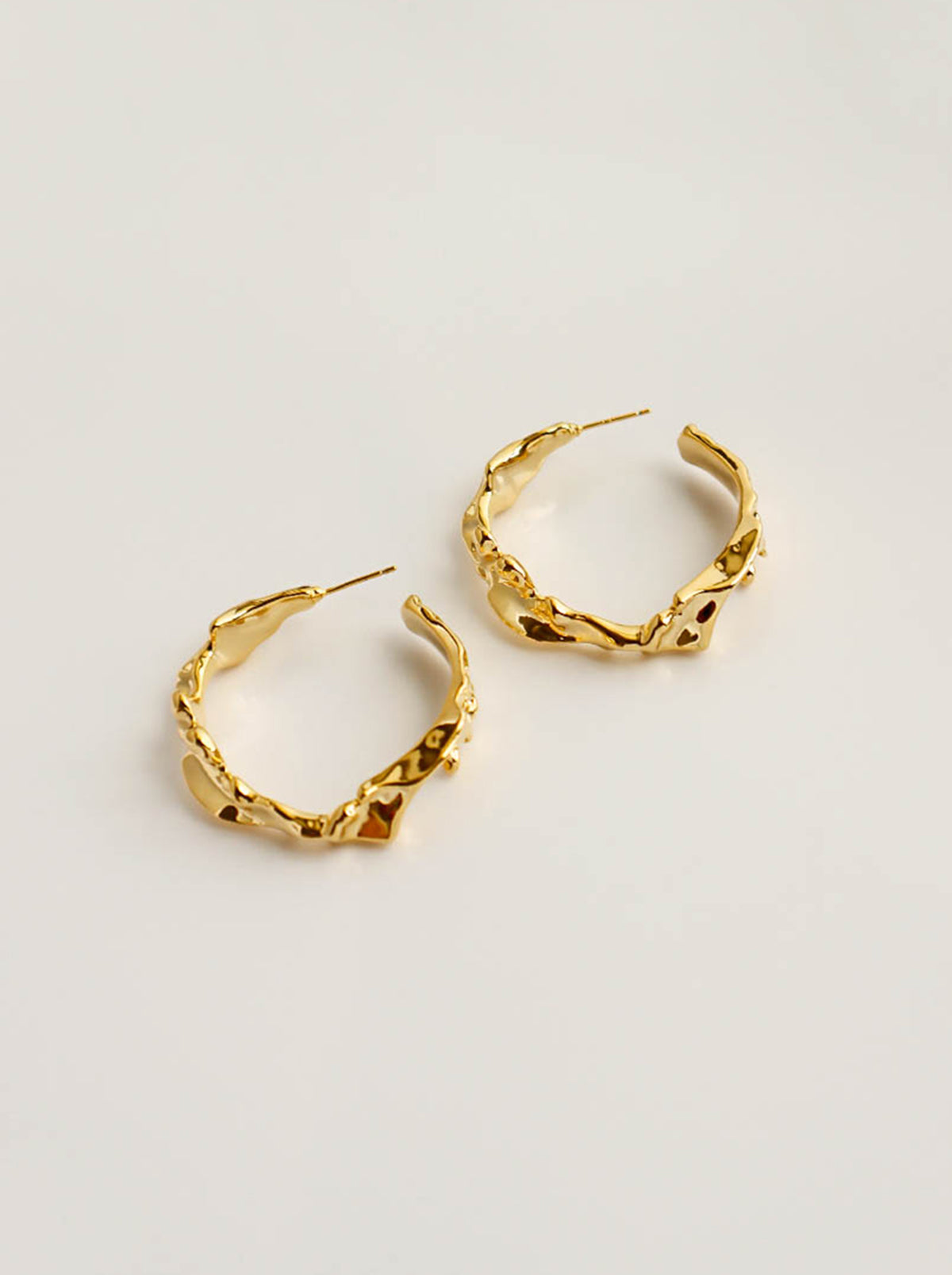 Gold Irregular Style Large Hoop Earrings