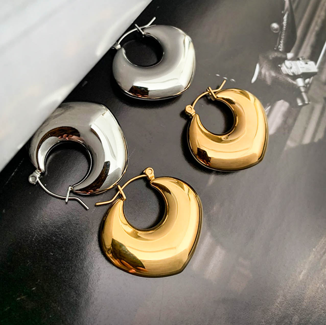 Gold/ Silver Chunky Hoop Earrings