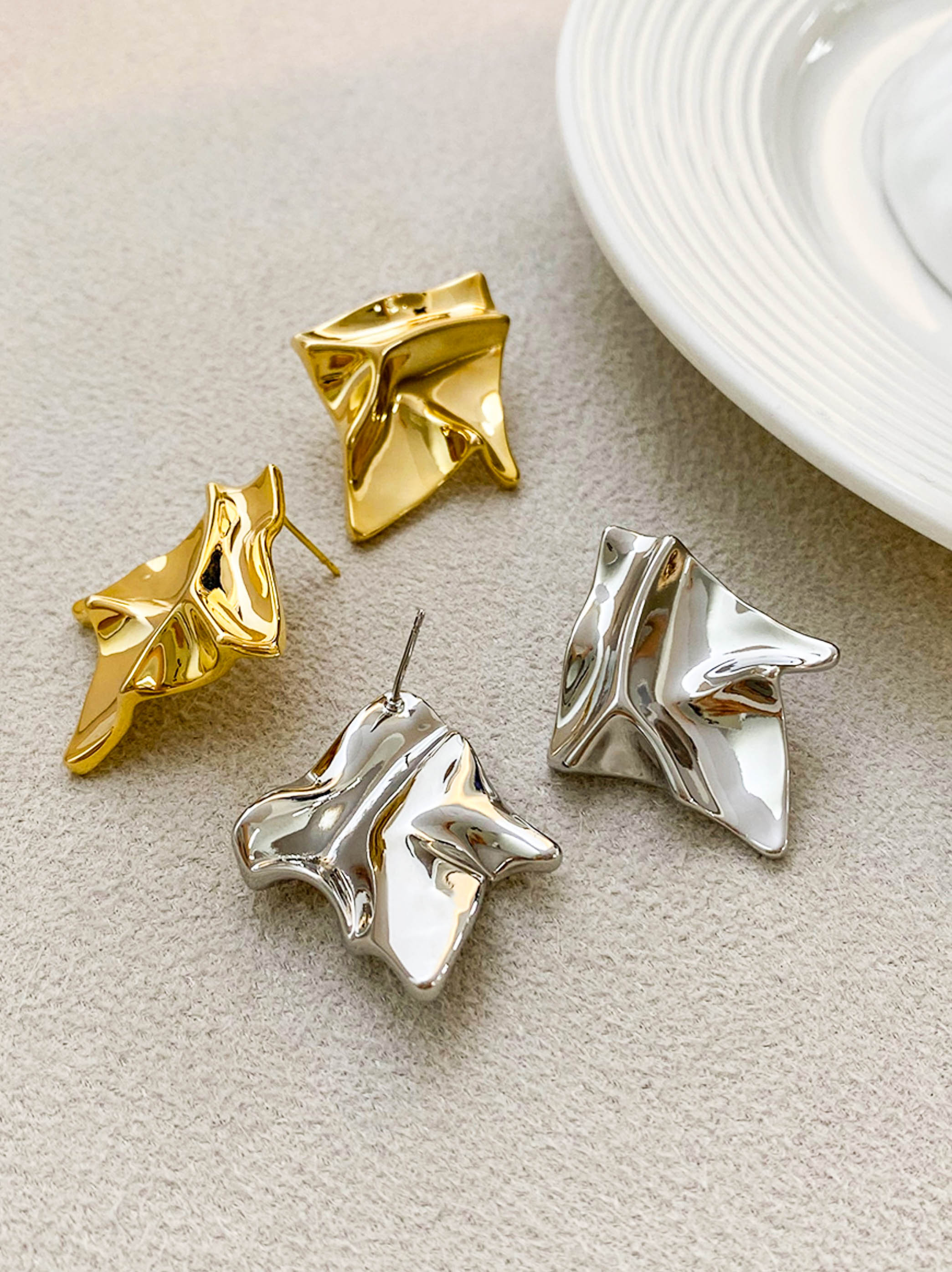 Gold/ Silver Geometric Irregular Large Drop Earrings