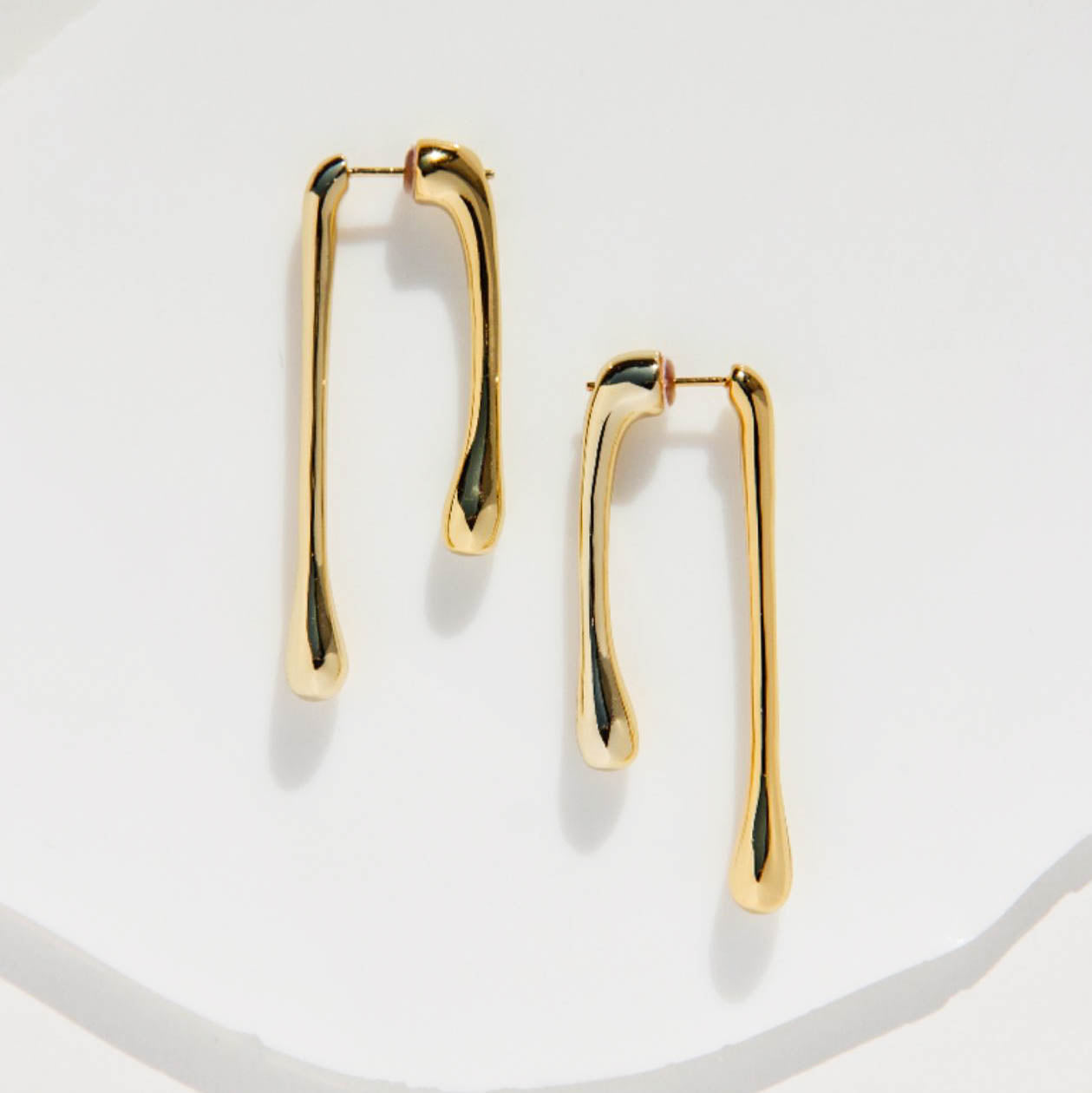 Gold/ Silver Teardrop Long Drop Earrings