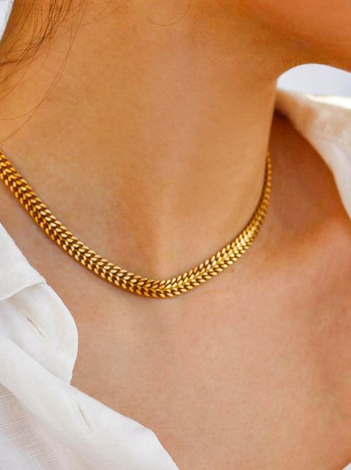 Gold Chain Choker Necklace