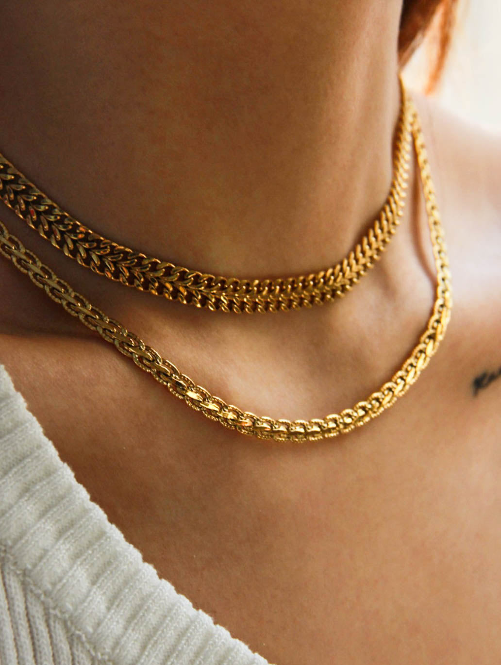 Gold Chain Choker Necklace