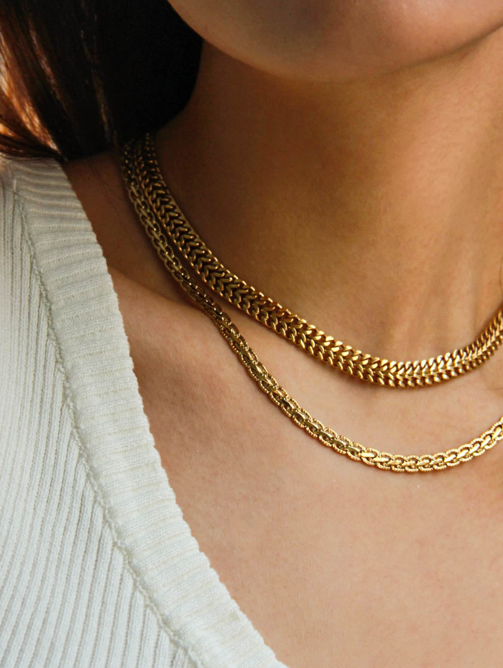 Gold Chain Choker Necklace