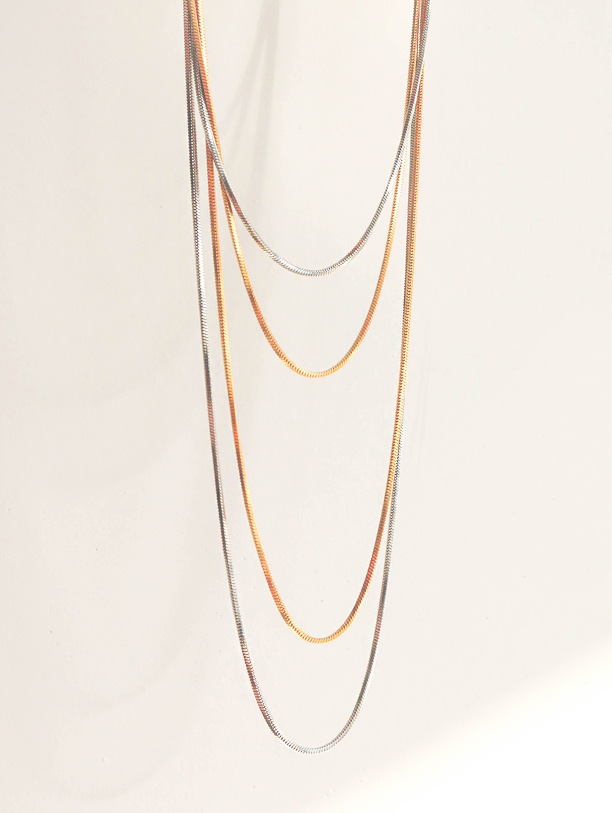 Gold Long Snake Chain Necklace