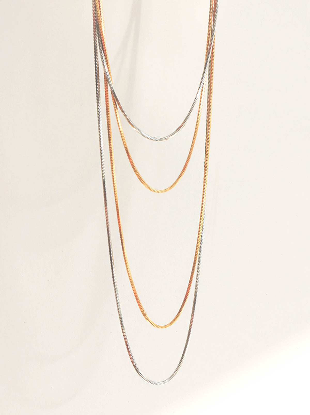 Gold Long Snake Chain Necklace