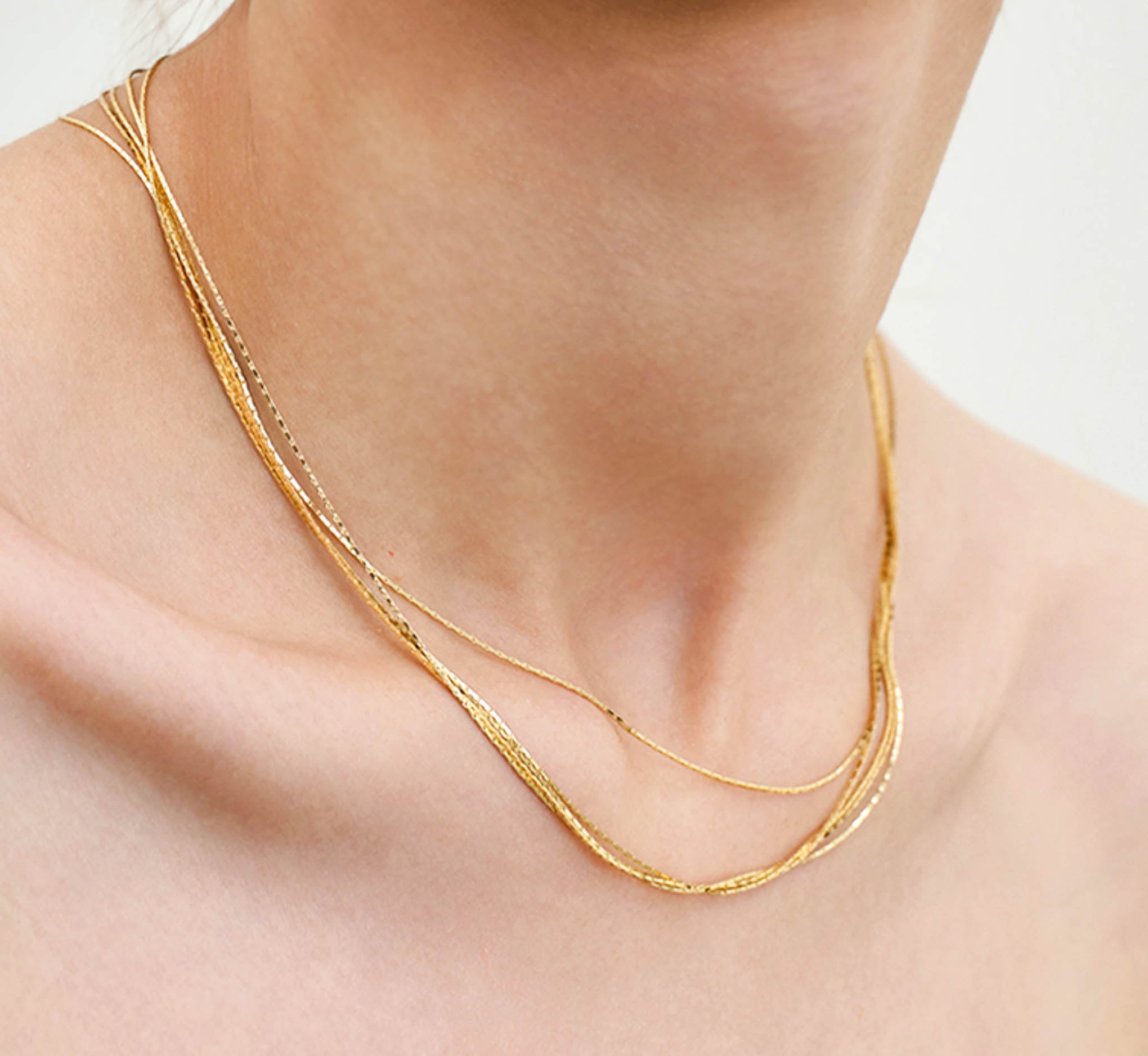 Gold Multi-Layered Chain Necklace