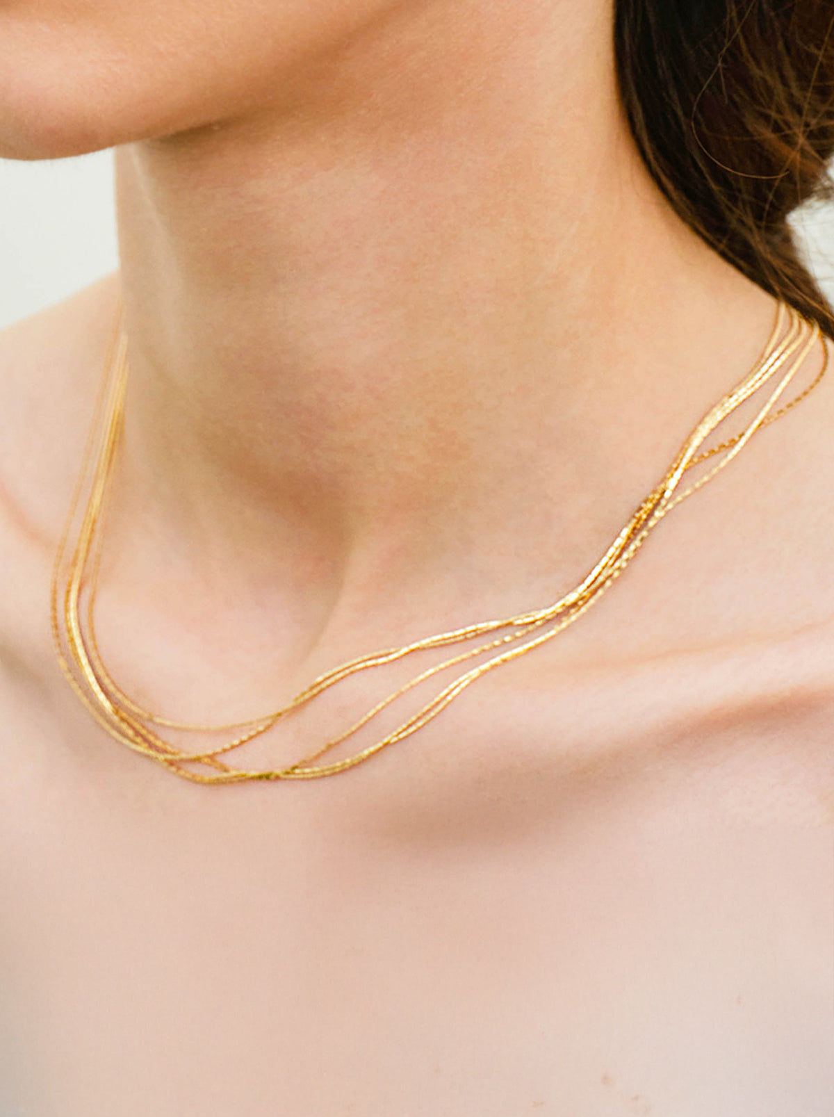 Gold Multi-Layered Chain Necklace