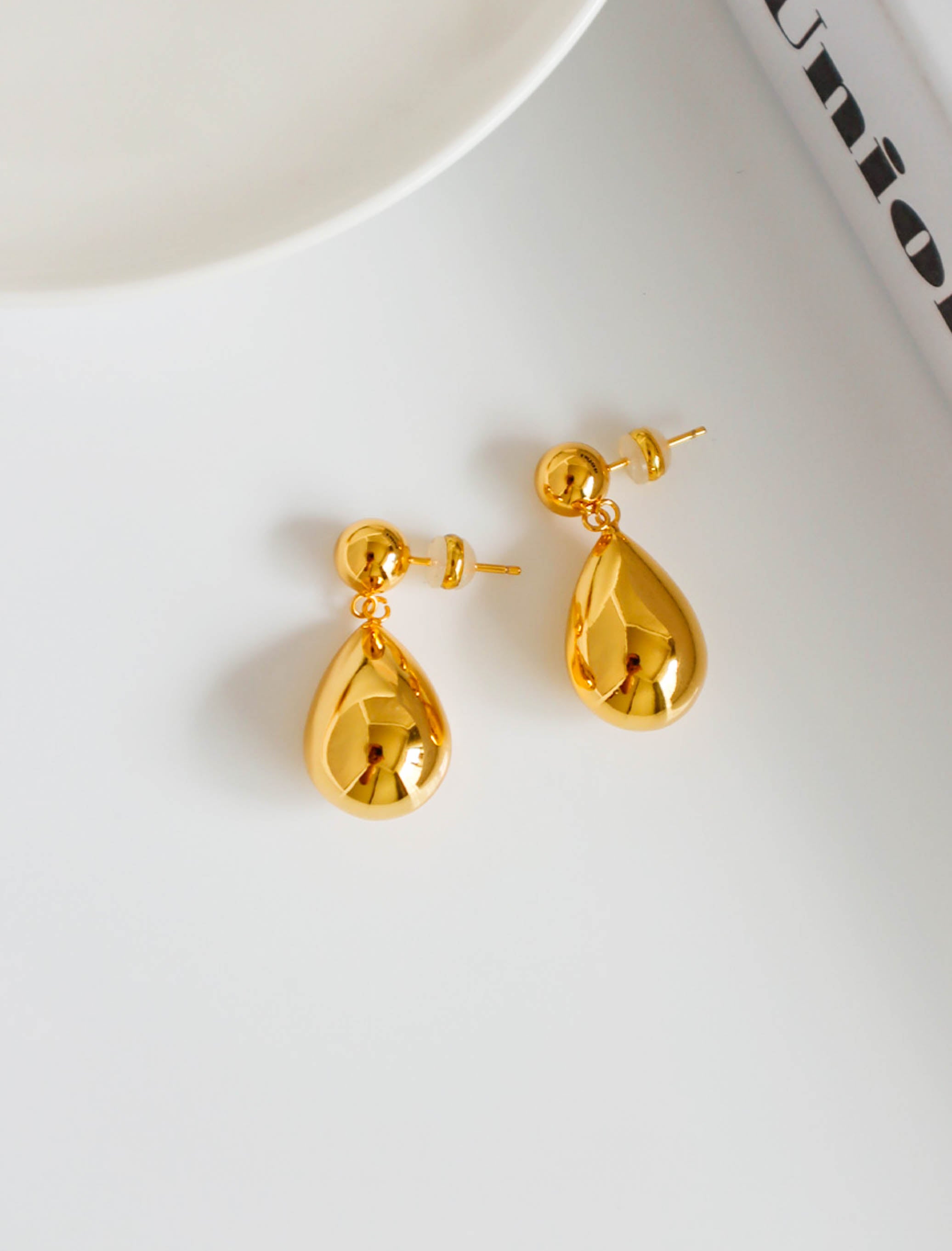 Gold/ Silver Large Teardrop Drop Earrings