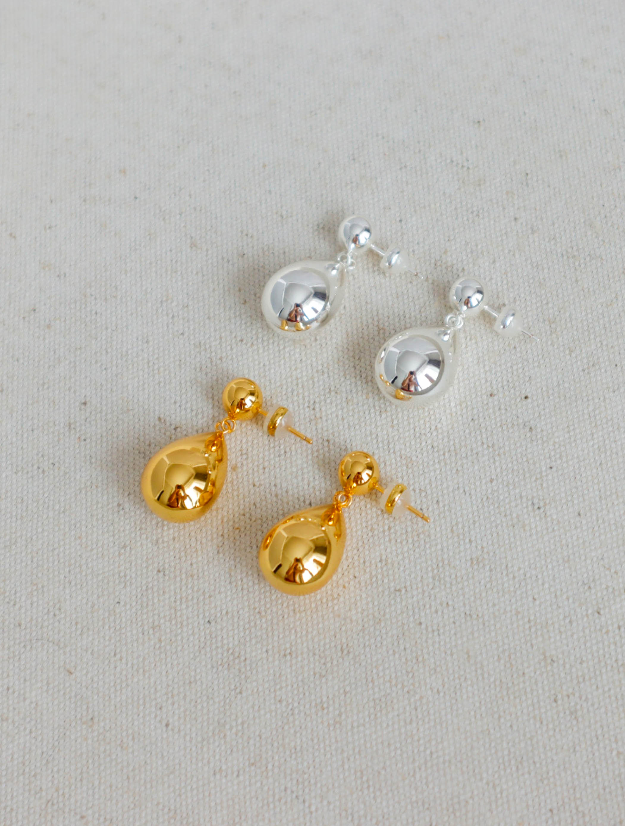 Gold/ Silver Large Teardrop Drop Earrings