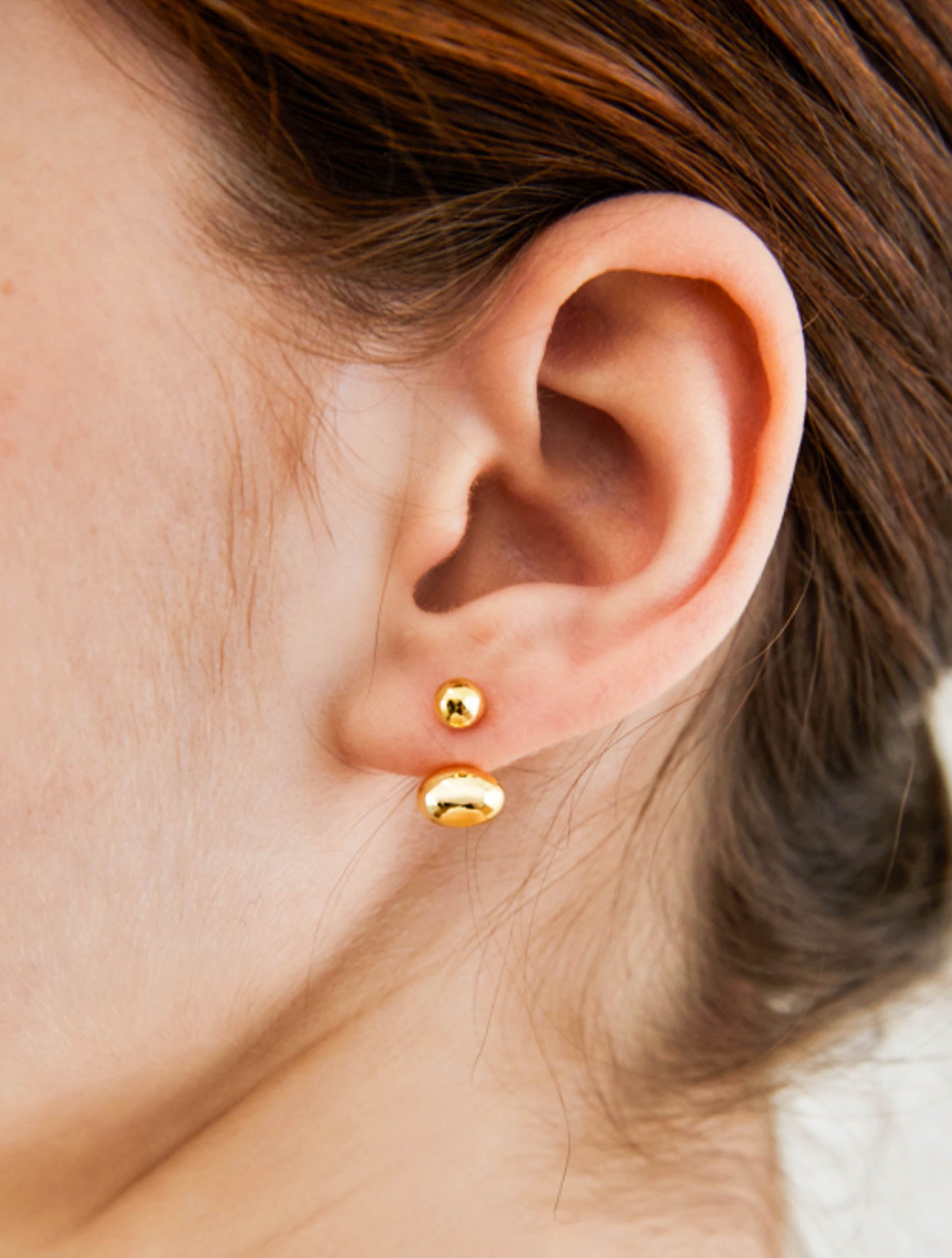 Gold/ Silver Oval Bead Drop Earrings