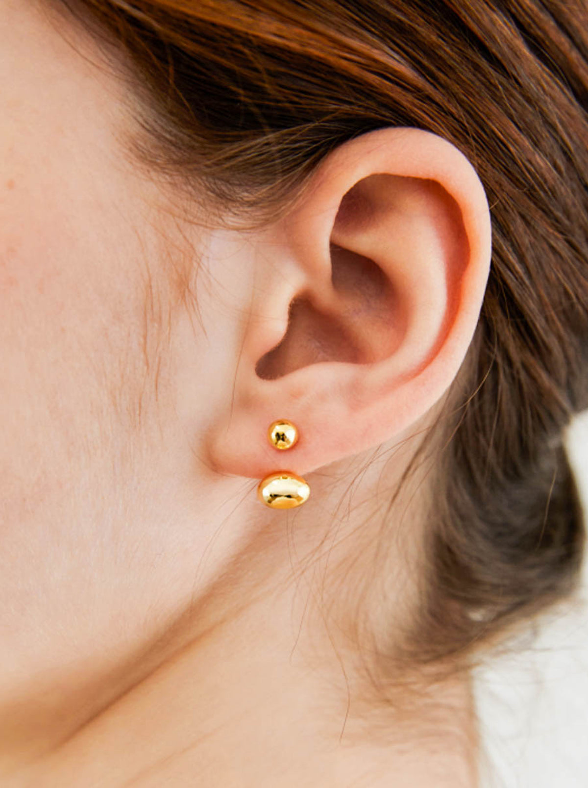 Gold/ Silver Oval Bead Drop Earrings