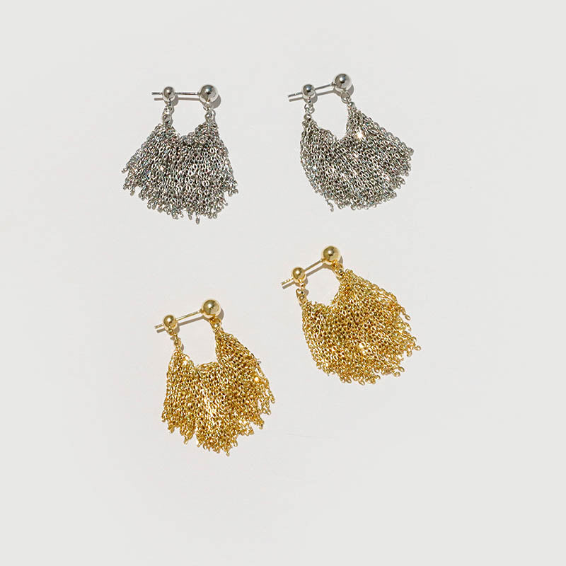 Gold/ Silver Fringe Chains Drop Earrings