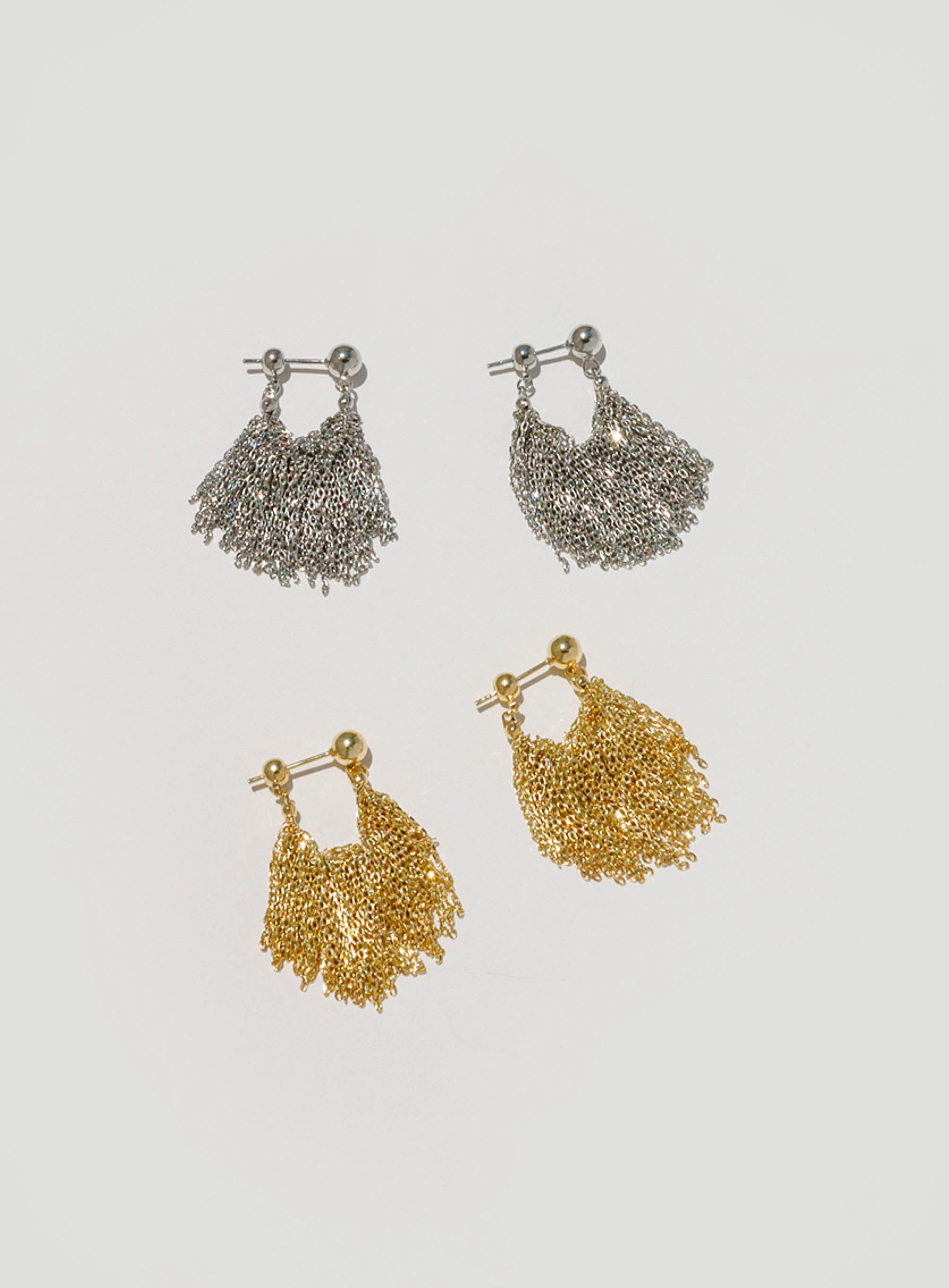 Gold/ Silver Fringe Chains Drop Earrings