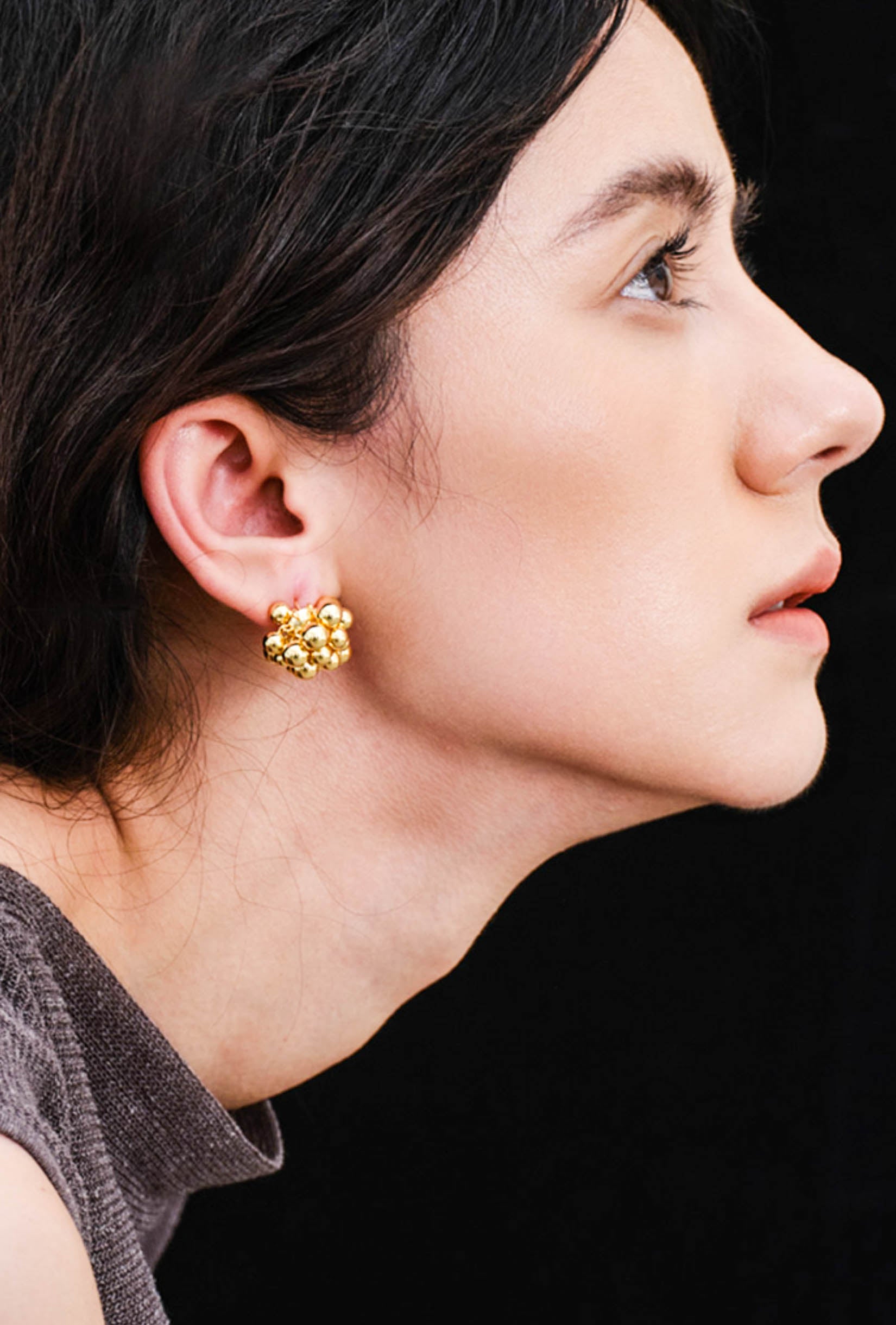 Gold/ Silver Ball Beads Stud Earrings