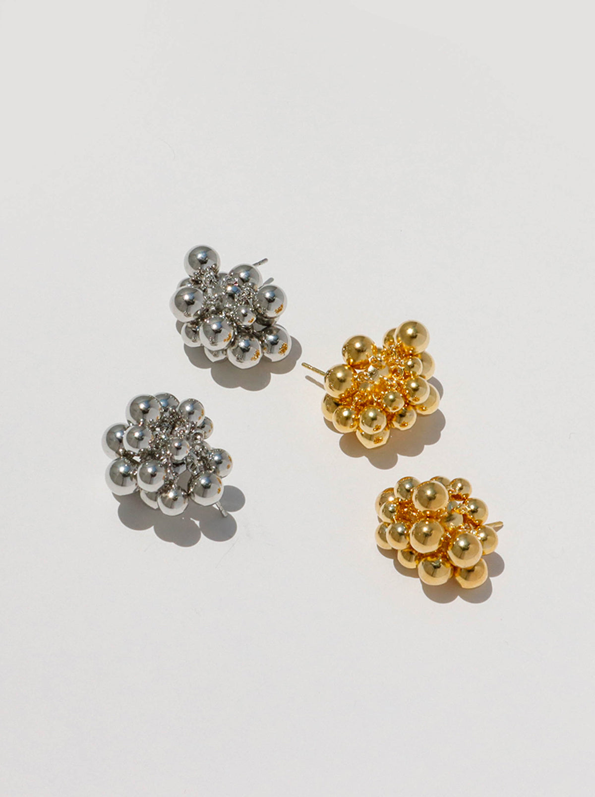 Gold/ Silver Ball Beads Stud Earrings