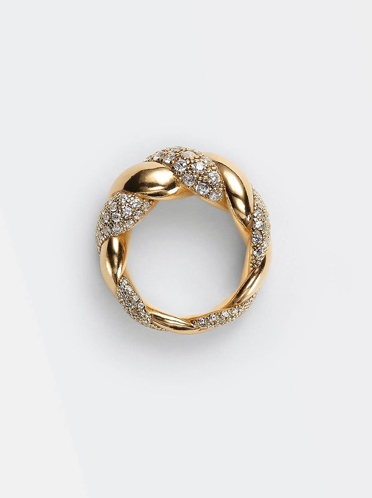 Gold/ Silver Cubic Zirconia Rhinestones Twisted Statement Ring