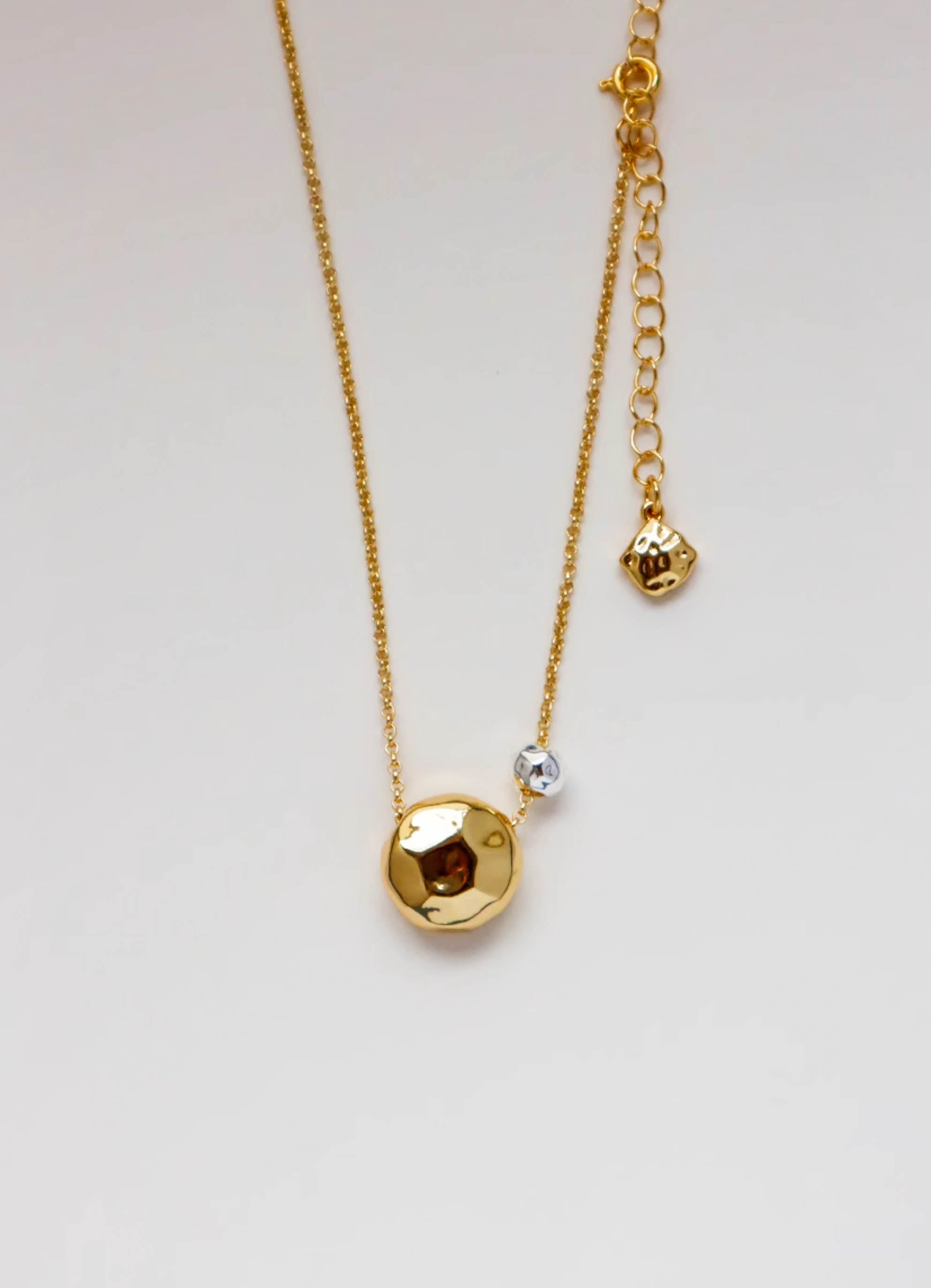 Gold/ Silver Irregular Ball Pendant Long Chain Necklace