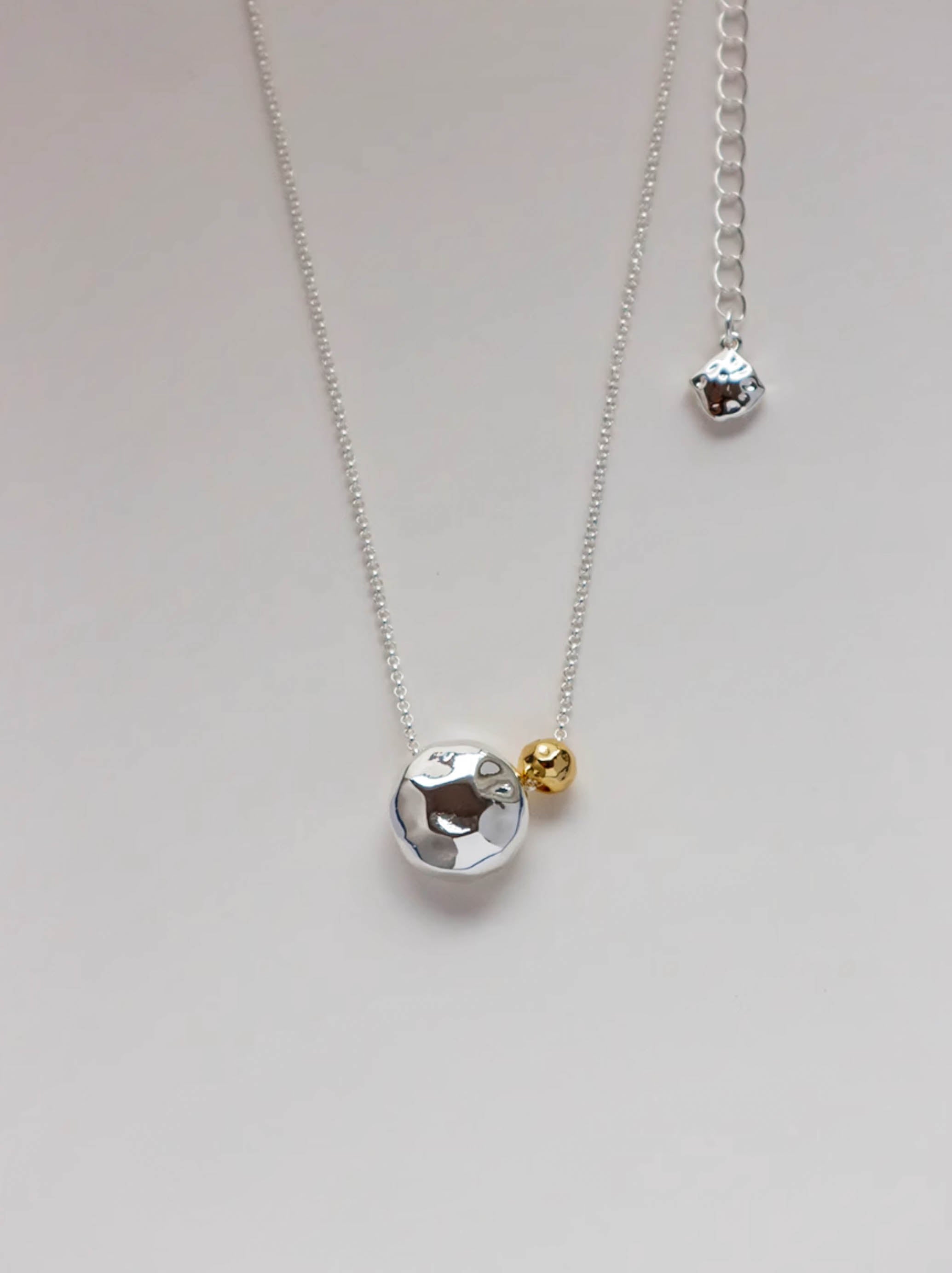 Gold/ Silver Irregular Ball Pendant Long Chain Necklace