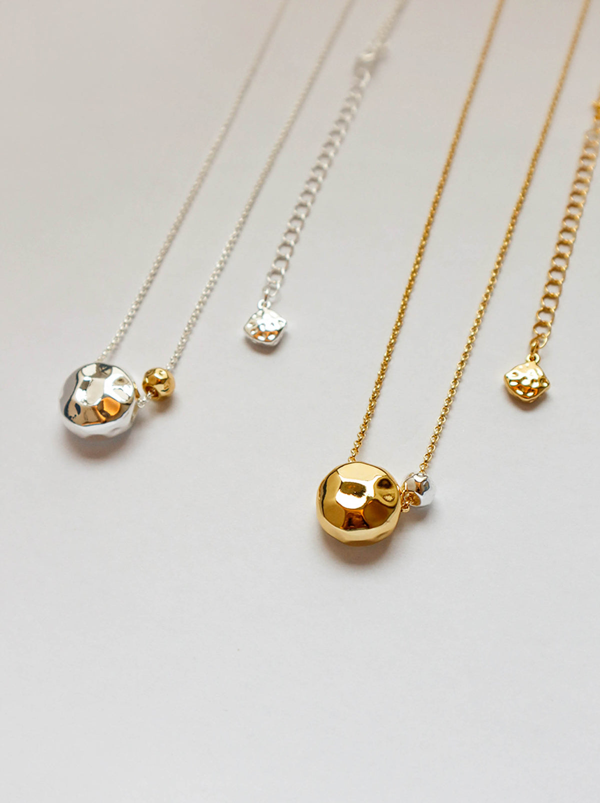 Gold/ Silver Irregular Ball Pendant Long Chain Necklace