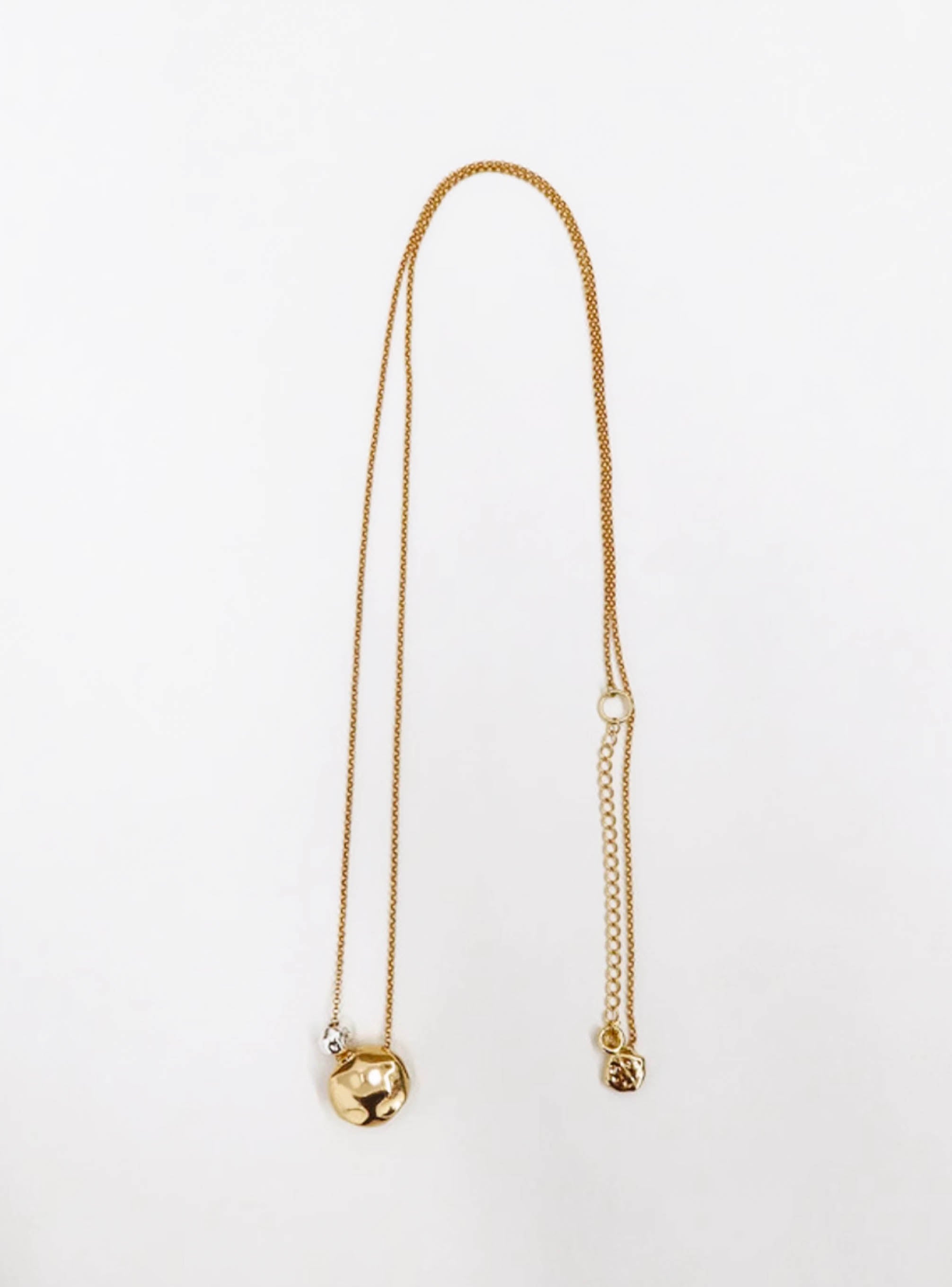 Gold/ Silver Irregular Ball Pendant Long Chain Necklace