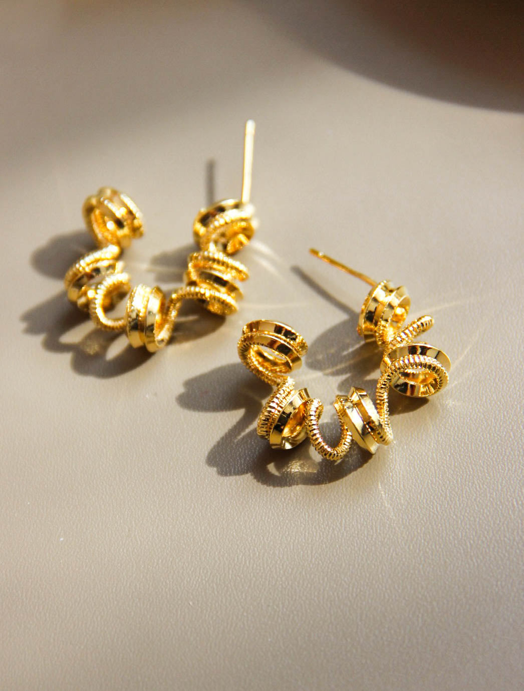 Gold Twisted Star Hoop Earrings