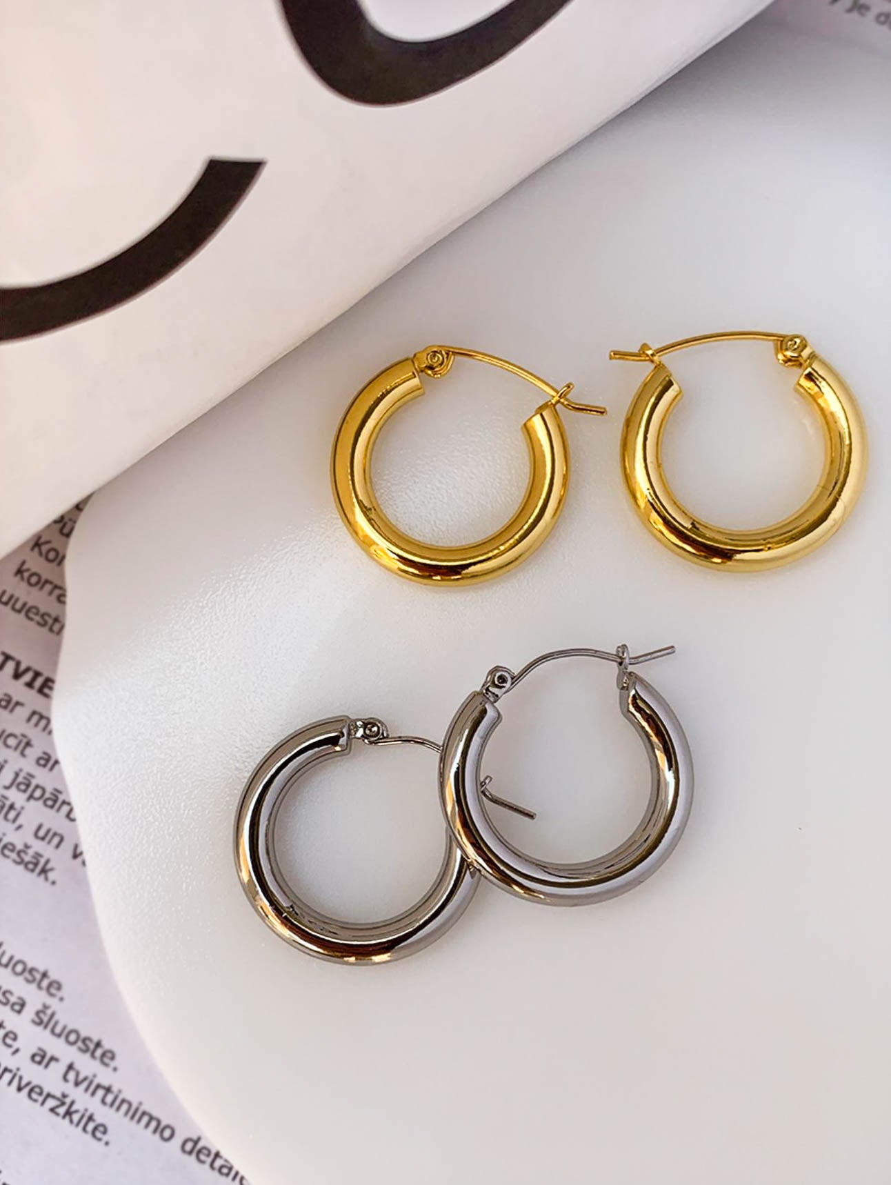 Gold/ Silver Hoop Earrings