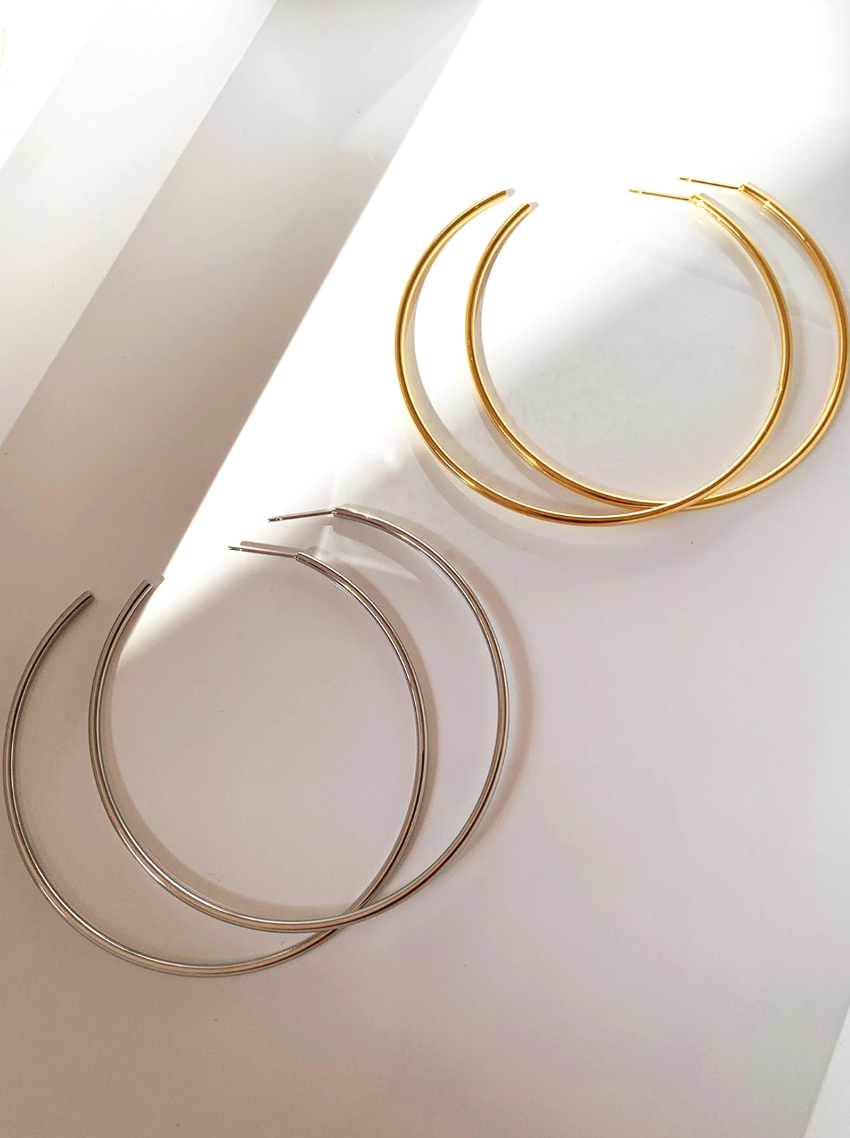 Gold/ Silver Large Hoop Earrings