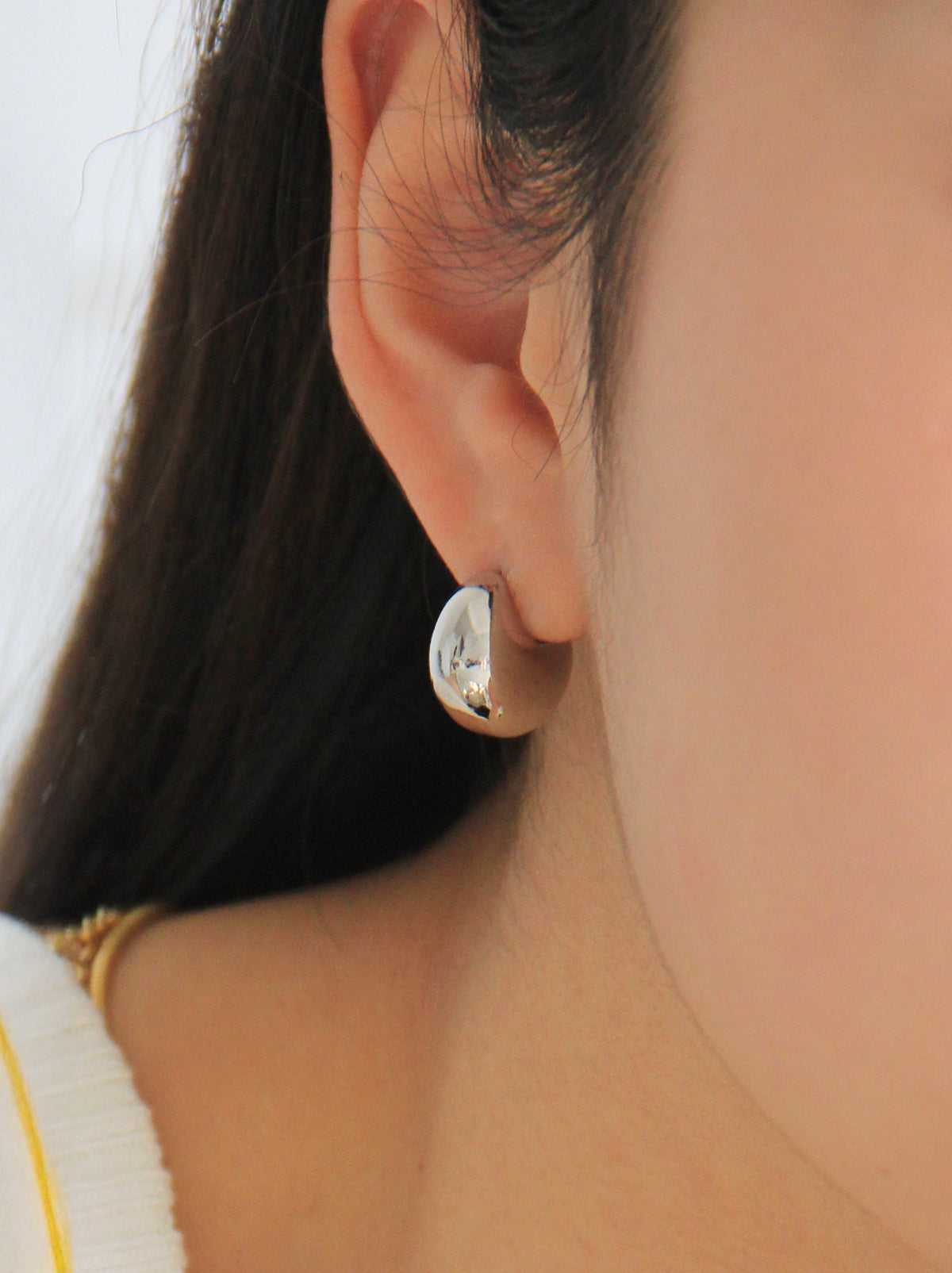 Gold/ Silver Dome Hoop Earrings