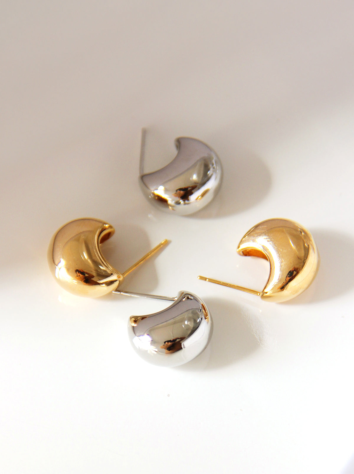 Gold/ Silver Dome Hoop Earrings