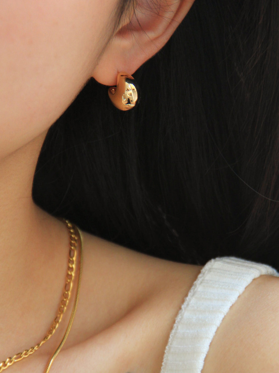 Gold/ Silver Dome Hoop Earrings