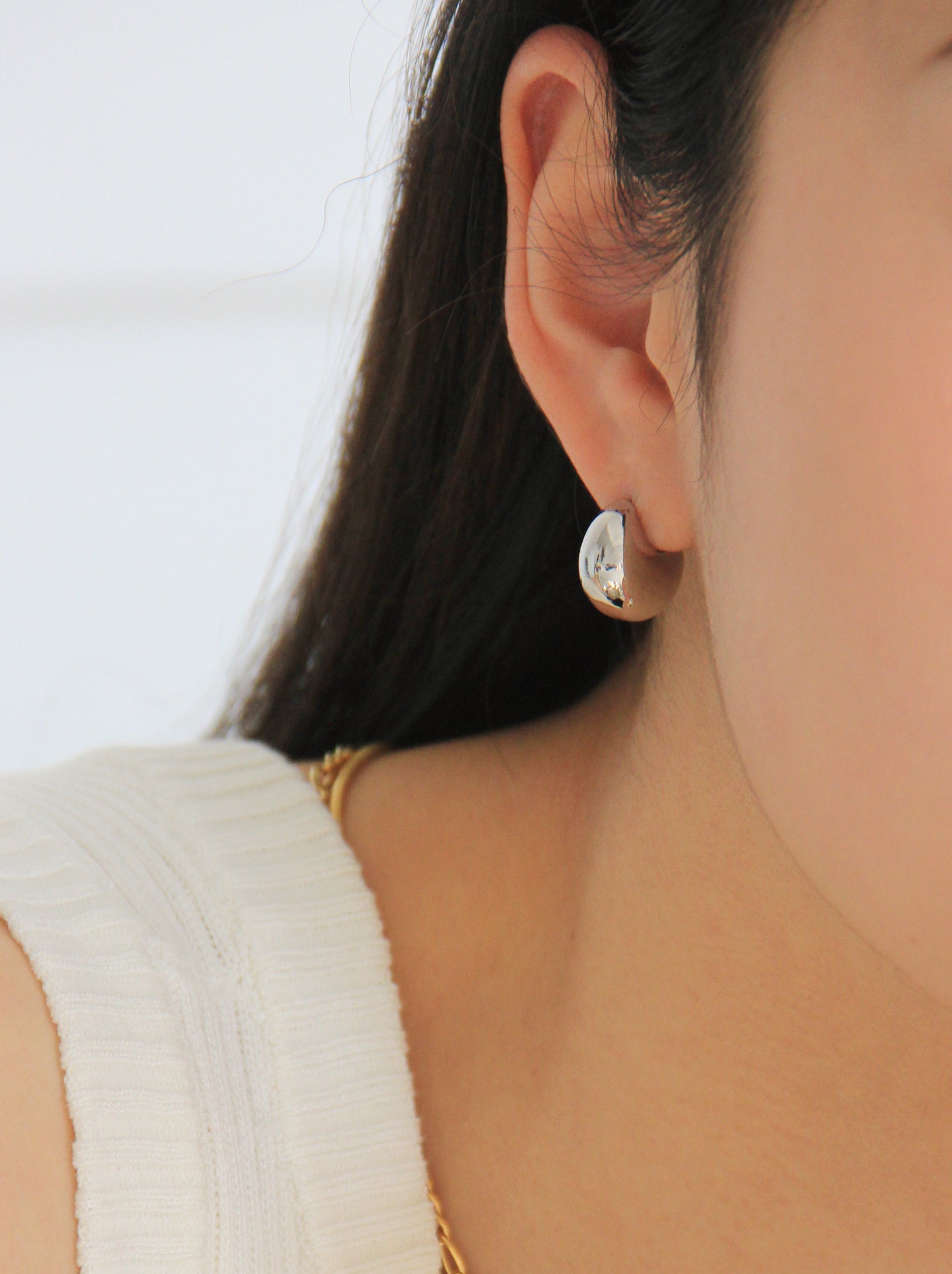 Gold/ Silver Dome Hoop Earrings