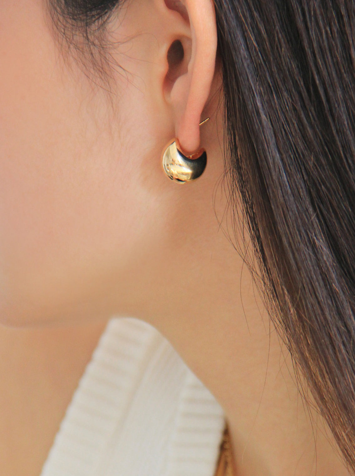 Gold/ Silver Dome Hoop Earrings