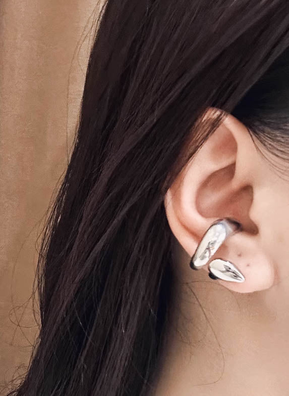 Silver Sculptural Ear Cuff