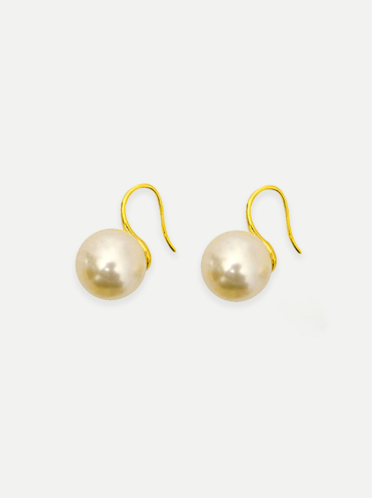 Swarovski White/ Silver Gray Faux Pearl Gold Hook Earrings