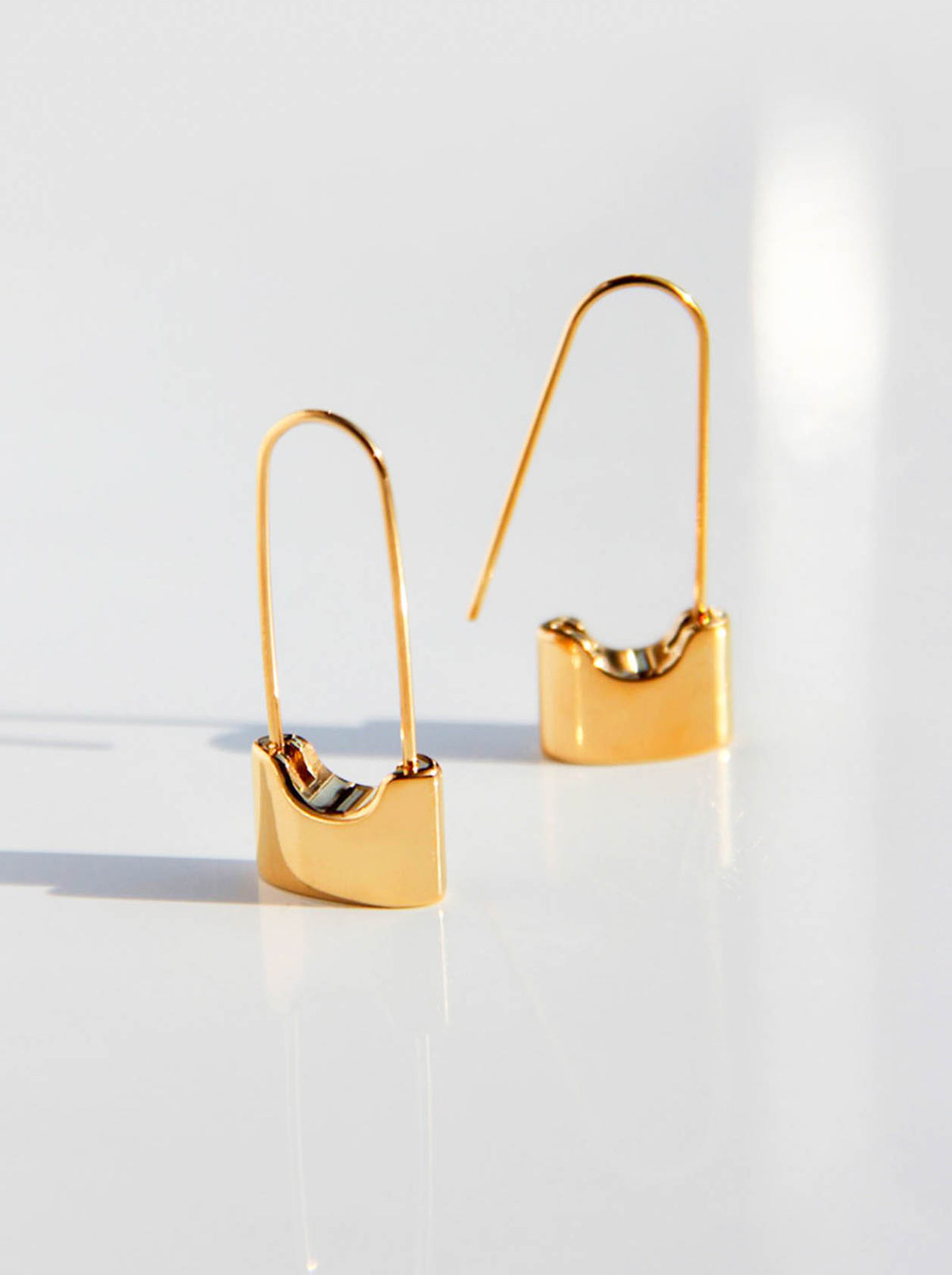 Gold Lock Hoop Earrings