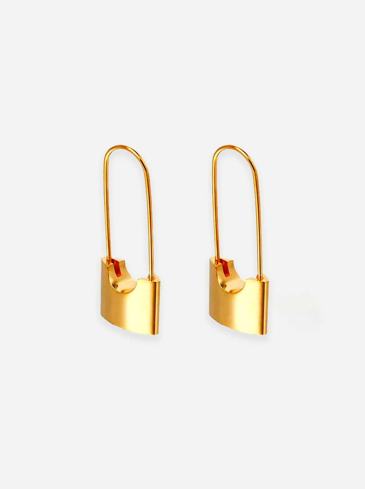 Gold Lock Hoop Earrings