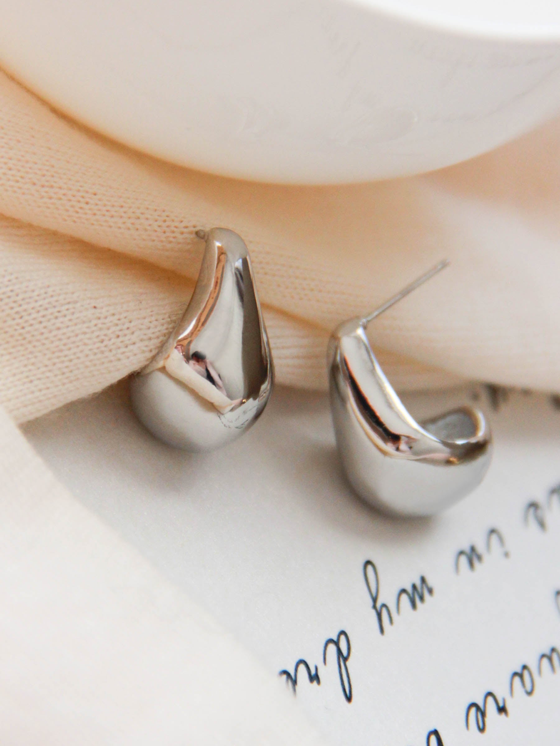 Gold/ Silver Teardrop Stud Earrings