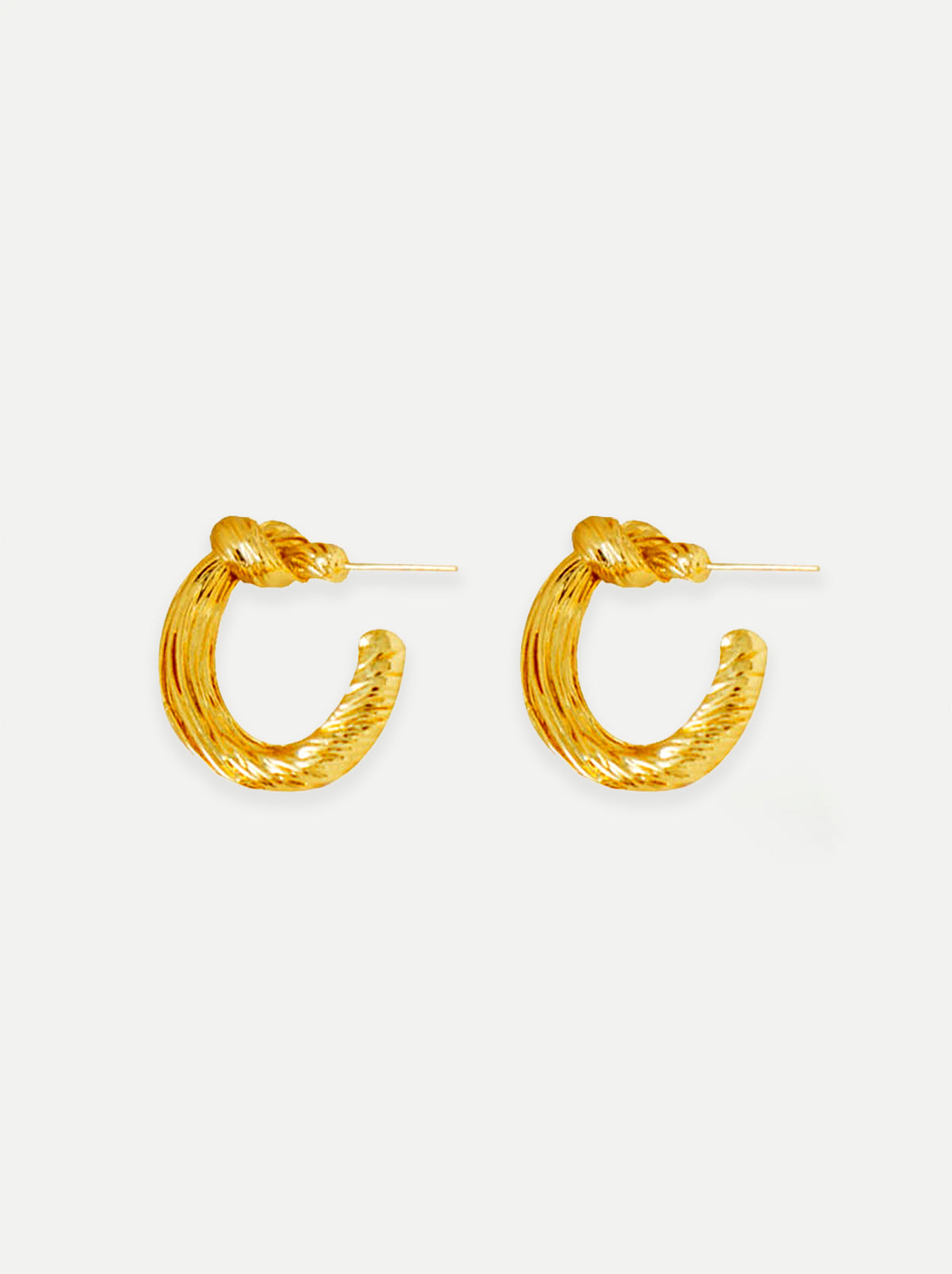 Gold Twisted Knot Thick Hoop Earrings