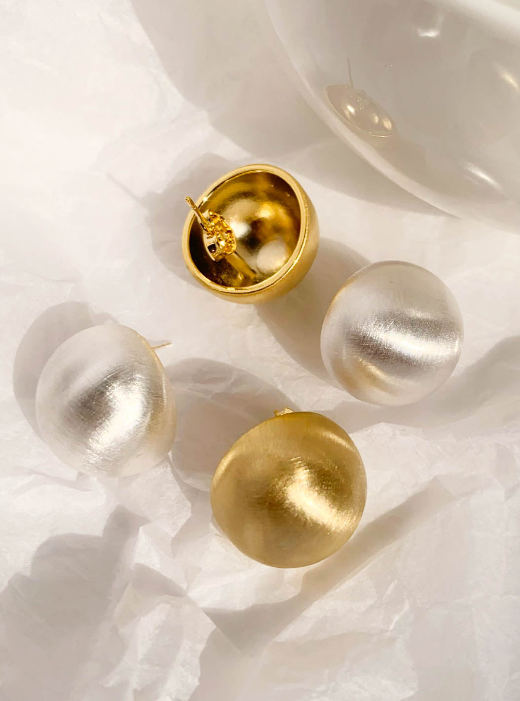 Matte Gold/ Silver Round Ball Earrings