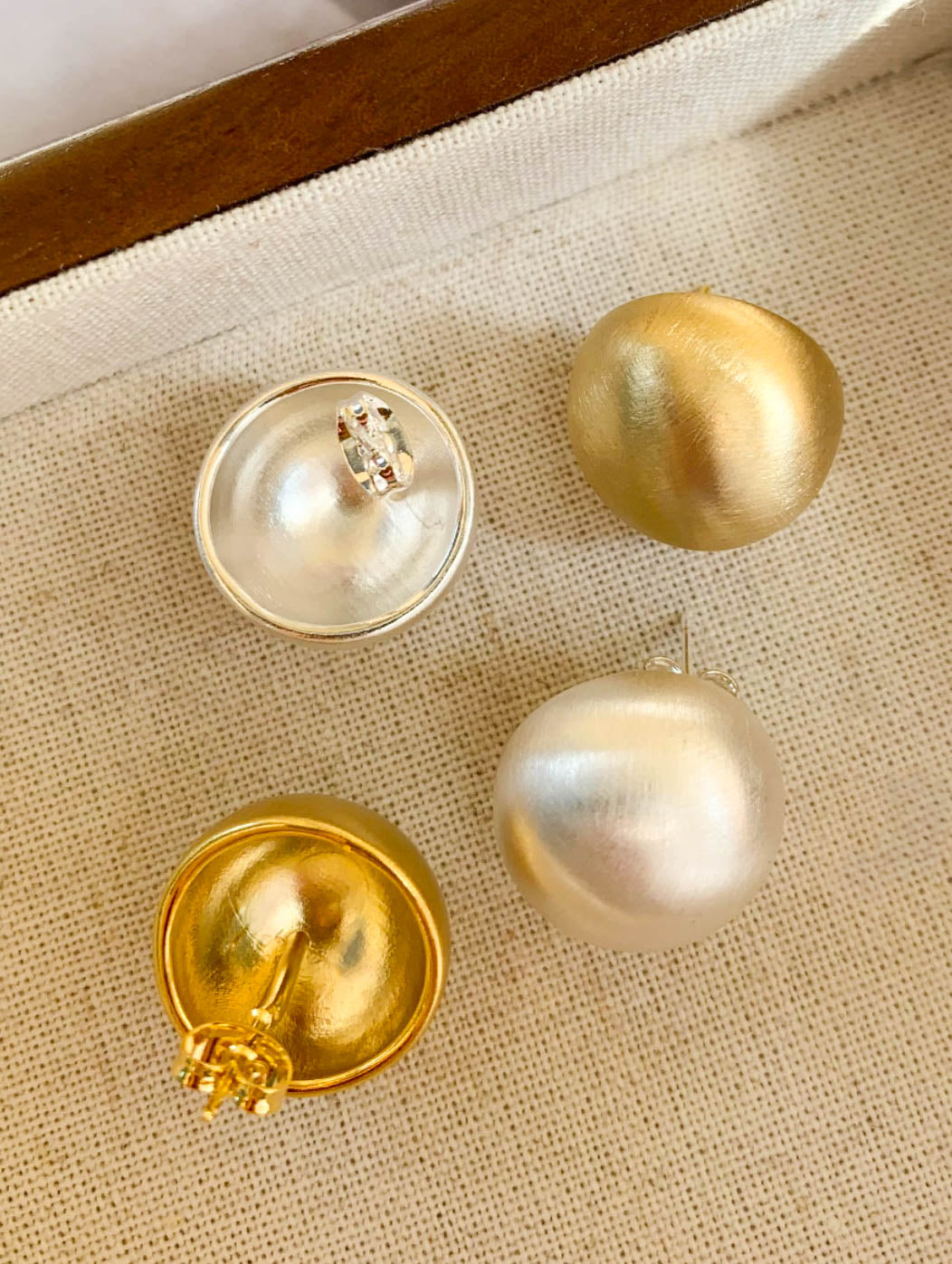 Matte Gold/ Silver Round Ball Earrings