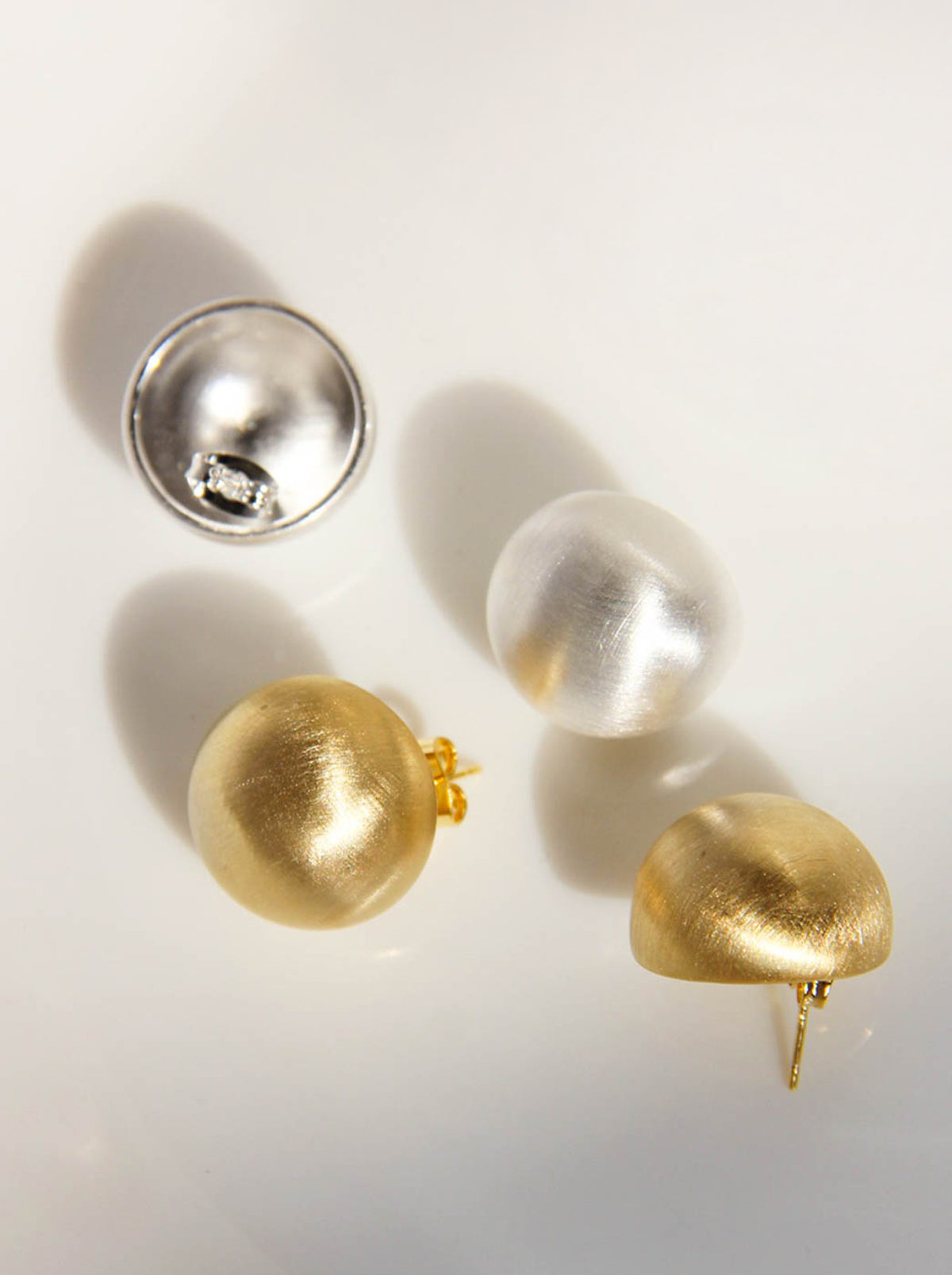 Matte Gold/ Silver Round Ball Earrings