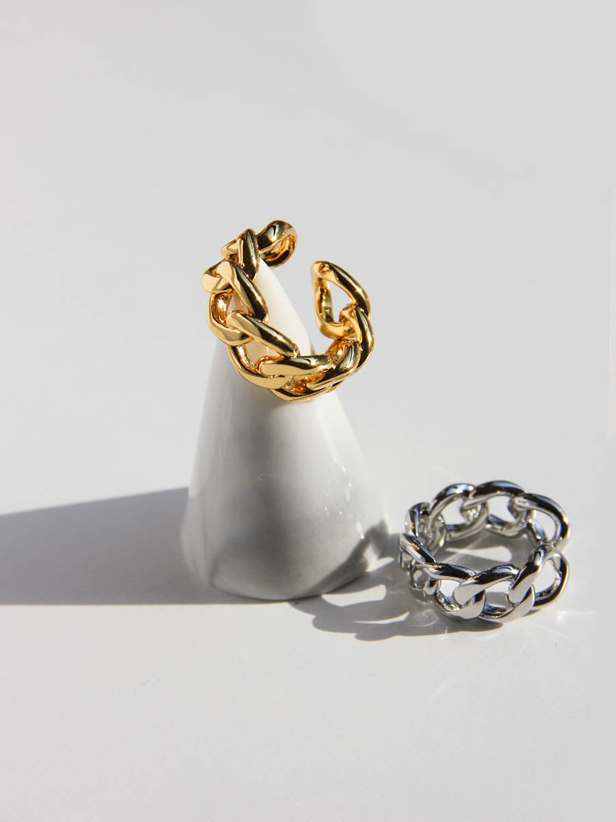 Gold/ Silver Thick Chain Statement Ring